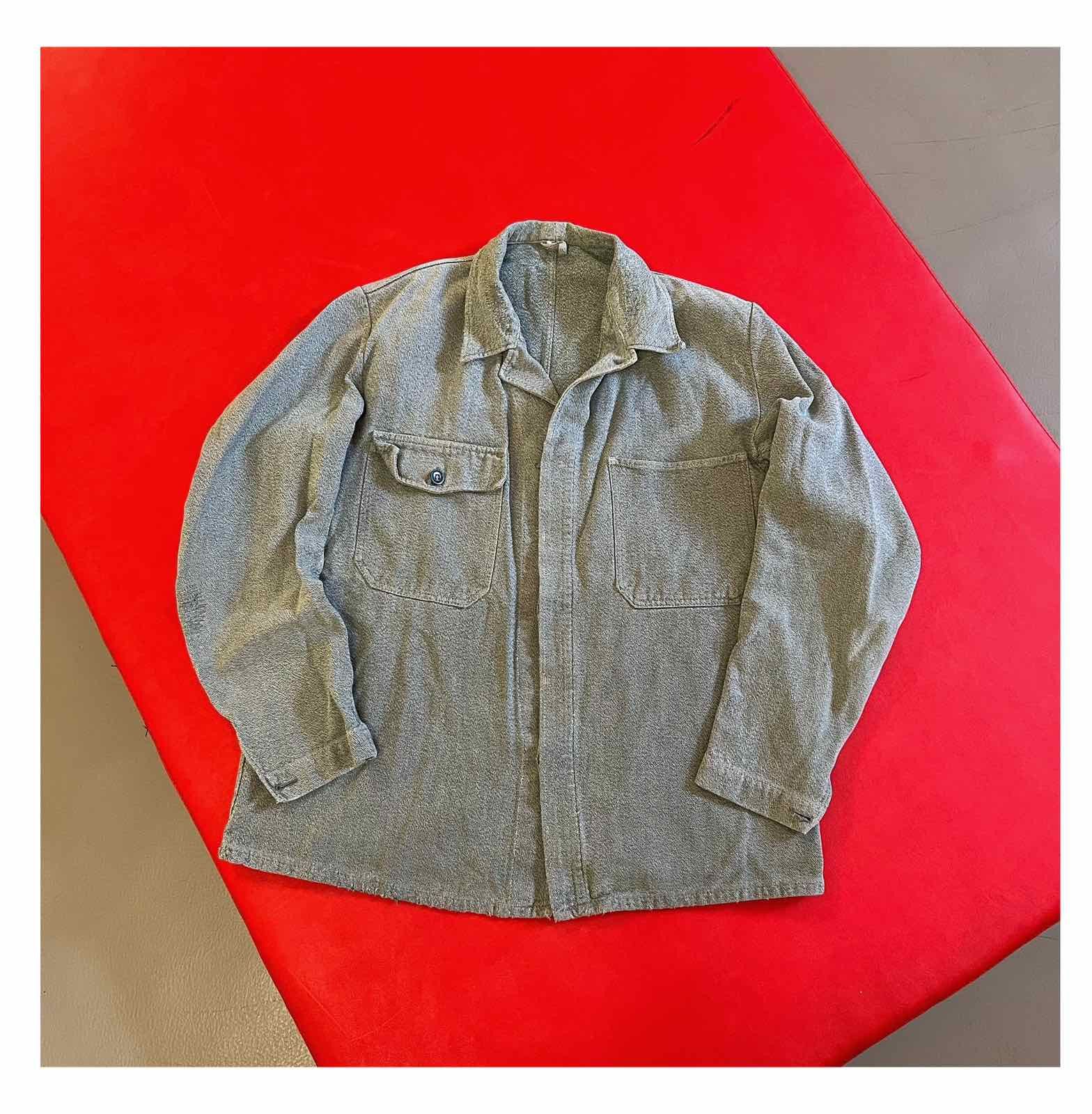 Vintage 60s Faded Vintage French Distressed Workwear Chore Jacket Size US L / EU 52-54 / 3 - 1 Thumbnail