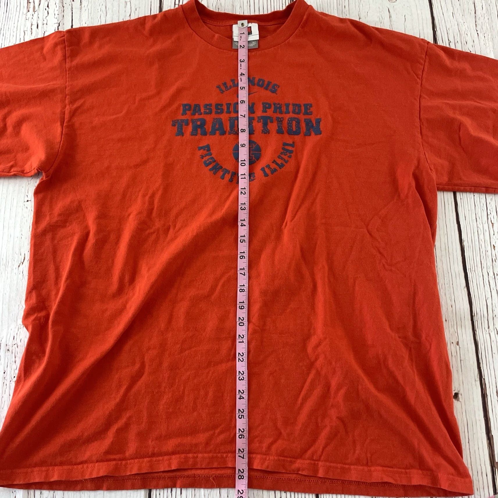 Nike VINTAGE Nike Center Check Illinois University Short Sleeve T Shirt Men XL Orange Size US XL / EU 56 / 4 - 5 Thumbnail