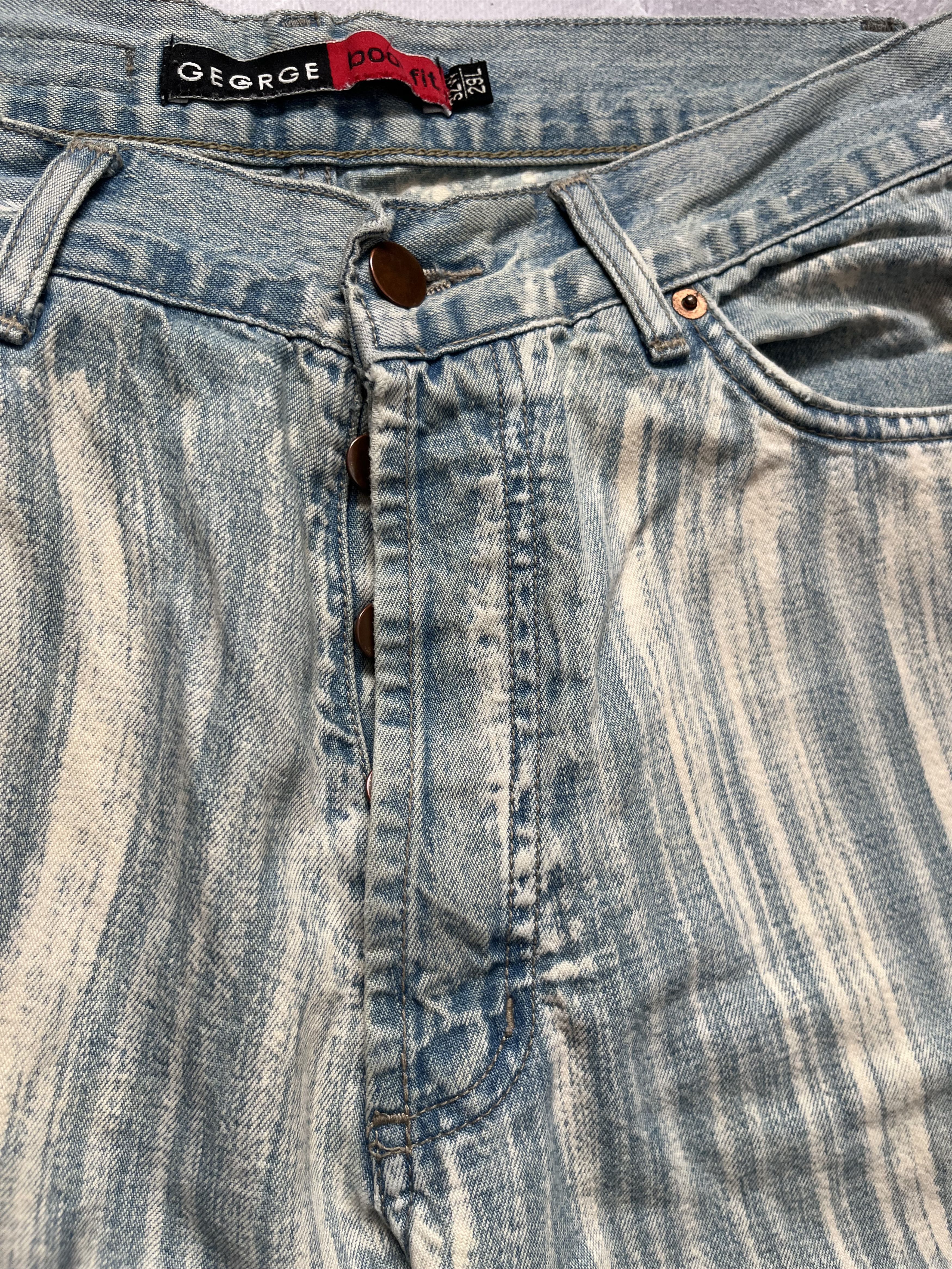 George George Bootcut Jeans Bleached Stripe Wash Vintage Y2K Denim Size US 32 / EU 48 - 6 Thumbnail