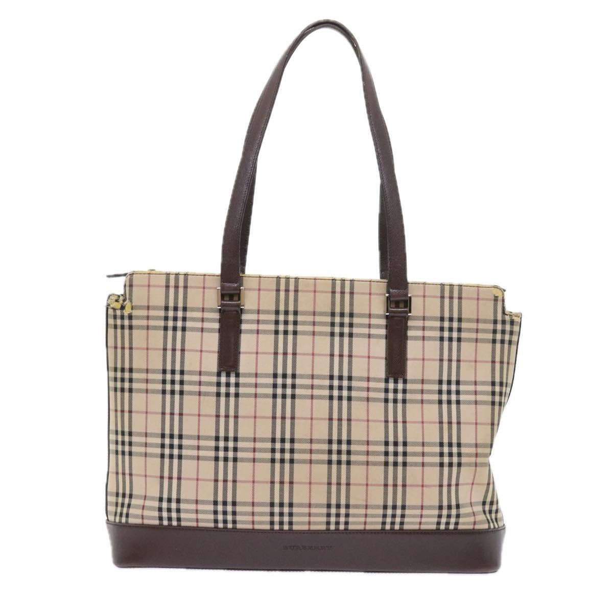 Burberry Burberry Nova Check Tote Bag Nylon Canvas Beige Size ONE SIZE - 13 Thumbnail