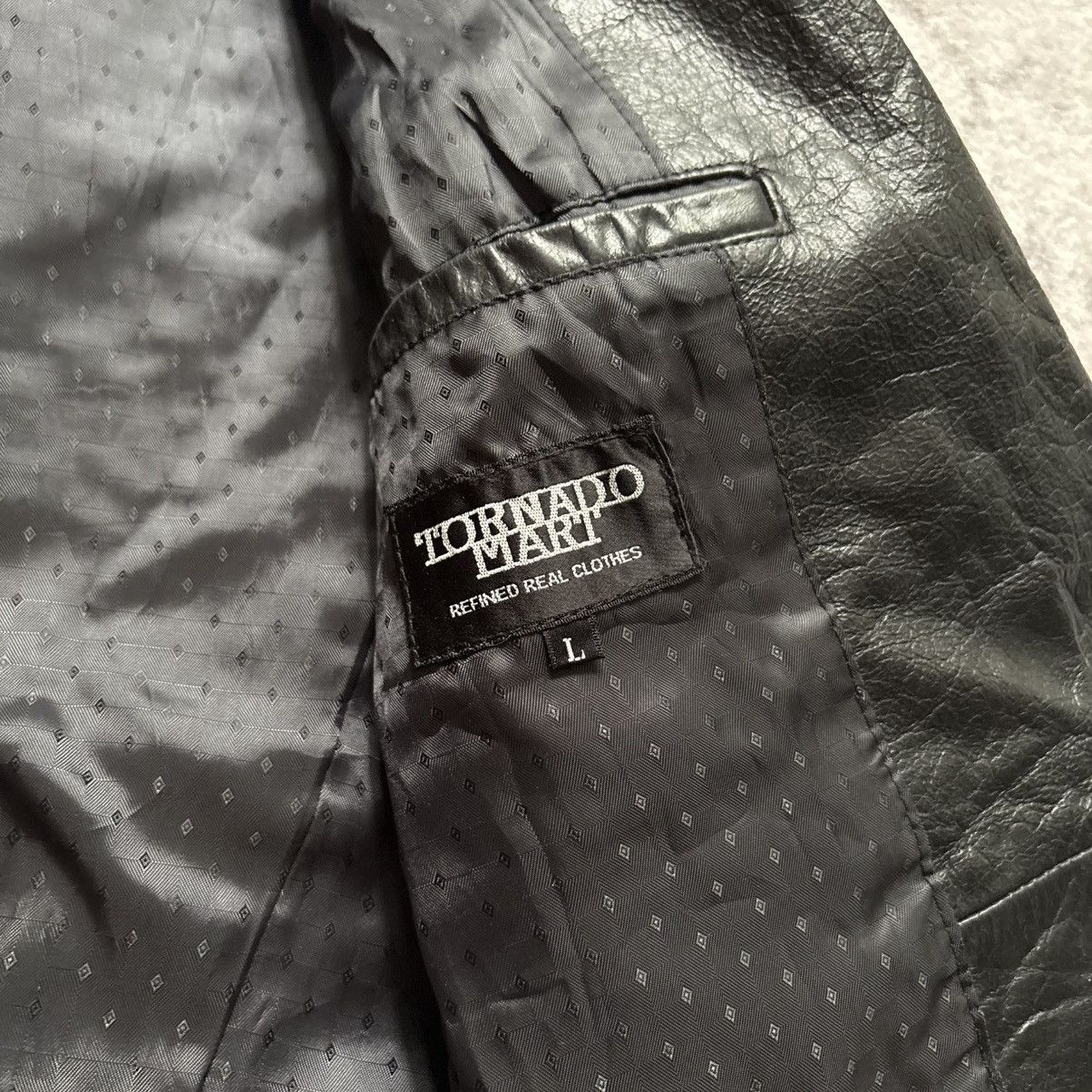 Tornado Mart Tornado Mart Leather Blazer Suit Jacket Black | Size L Size 44R - 8 Thumbnail