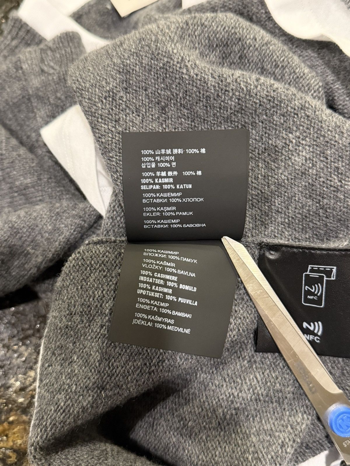 Miu Miu Miu Miu 2025 Cashmere Gray Double Layer V-Neck Sweater Size L / US 10 / IT 46 - 15 Thumbnail
