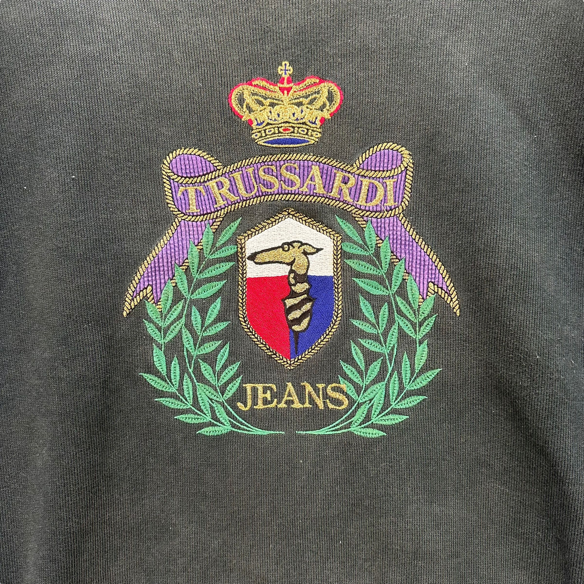 Trussardi TRASHED🔥 TRUSSARDI EMBROIDERY BIG LOGO SWEATSHIRT #8563-014 Size US M / EU 48-50 / 2 - 3 Thumbnail