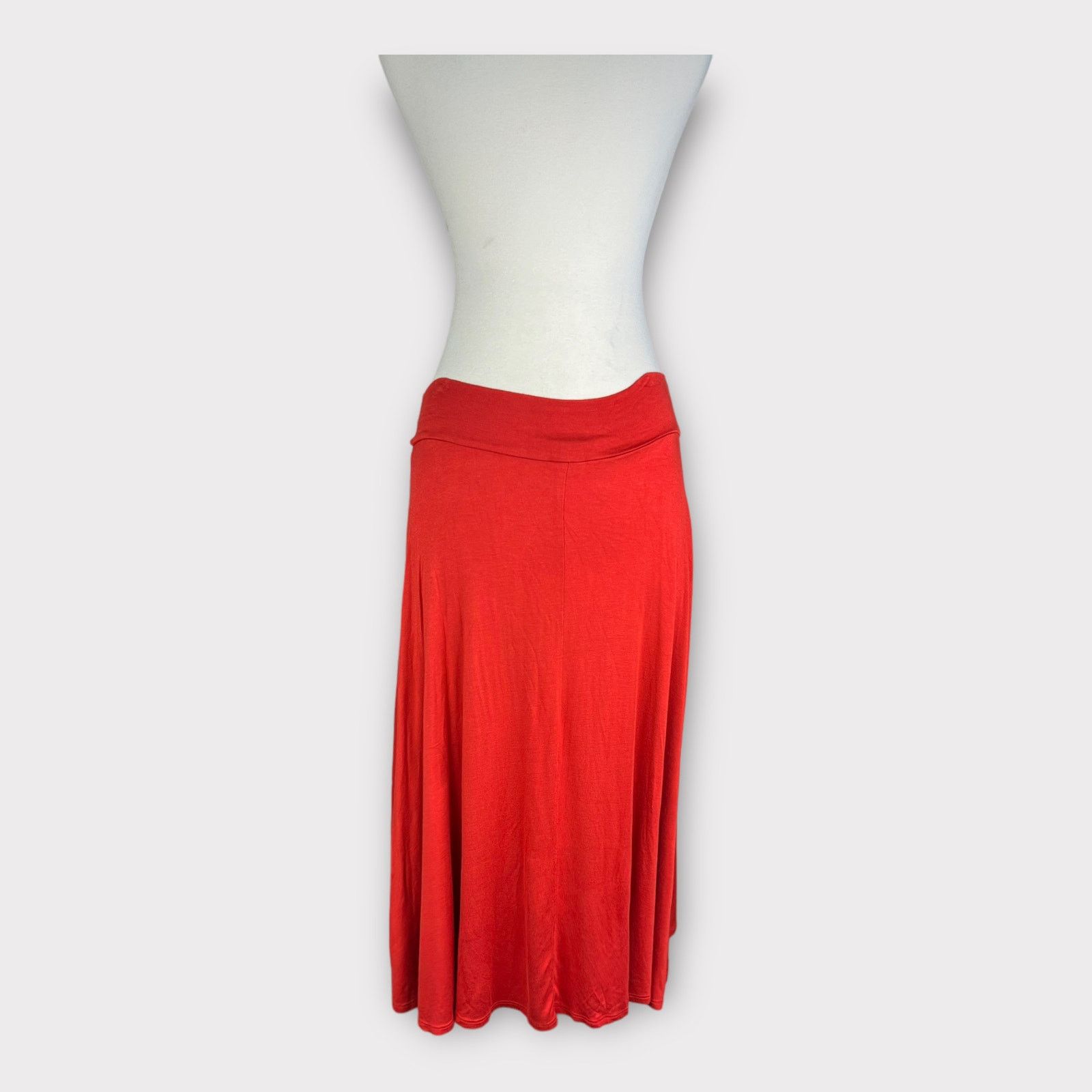 Nordstrom Mod Lusive | Fold-Over Hi-Low Midi Skirt Orange | Medium Size 30" / US 8 / IT 44 - 5 Thumbnail