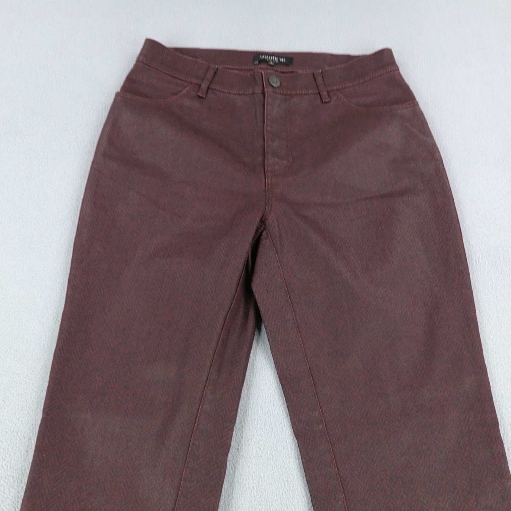 Vintage Lafayette 148 Pants Womens 0 Red Black Herringbone Print Slim Fit Straight Flex Pants Red Black Herringbone 0 Womens Lafayette 148 New York Size 25" / US 0 / IT 36 - 2 Thumbnail