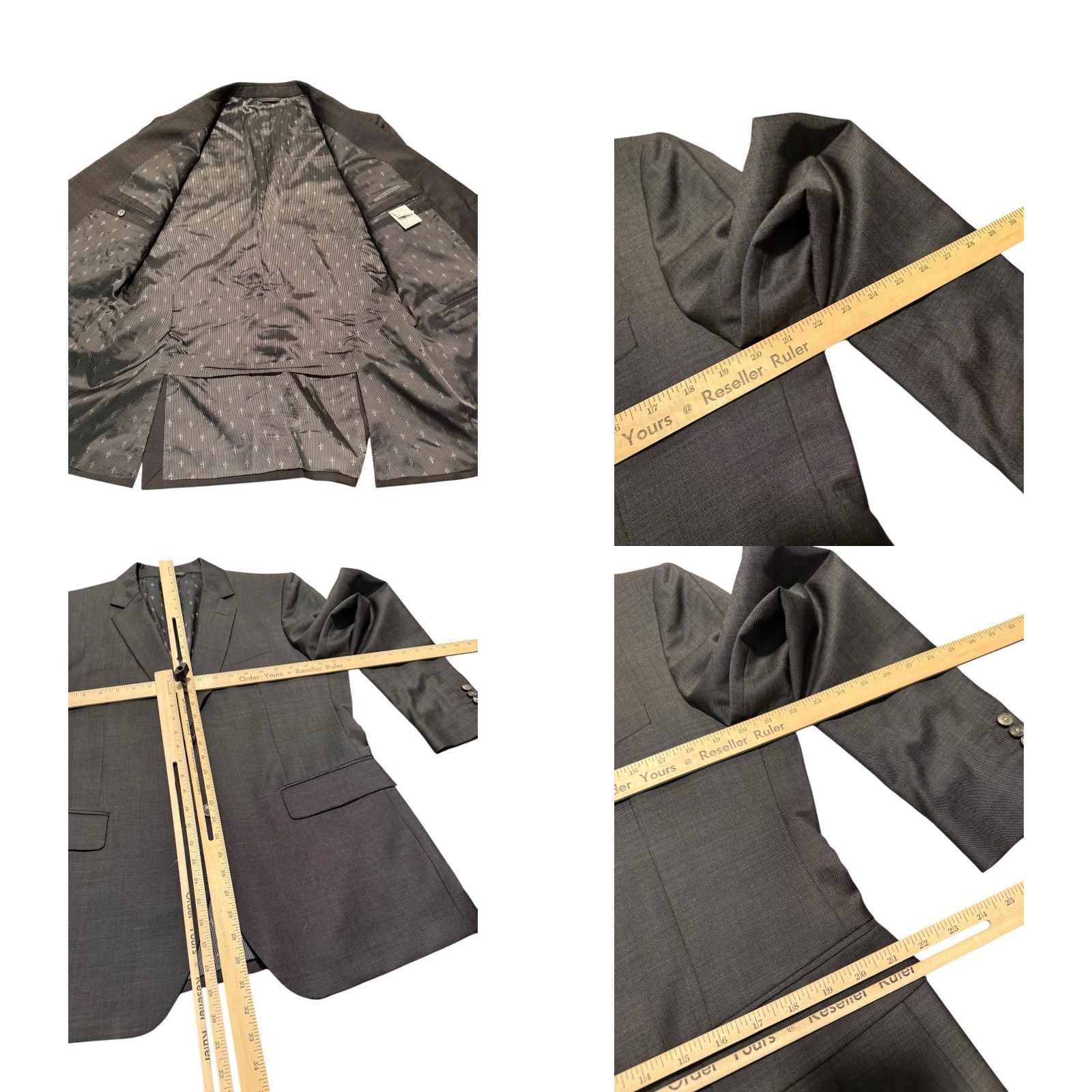 John Varvatos John Varvatos Blazer Gray 100% Virgin Wool Suit Jacket US44R Italy Mens Size 44R - 9 Thumbnail