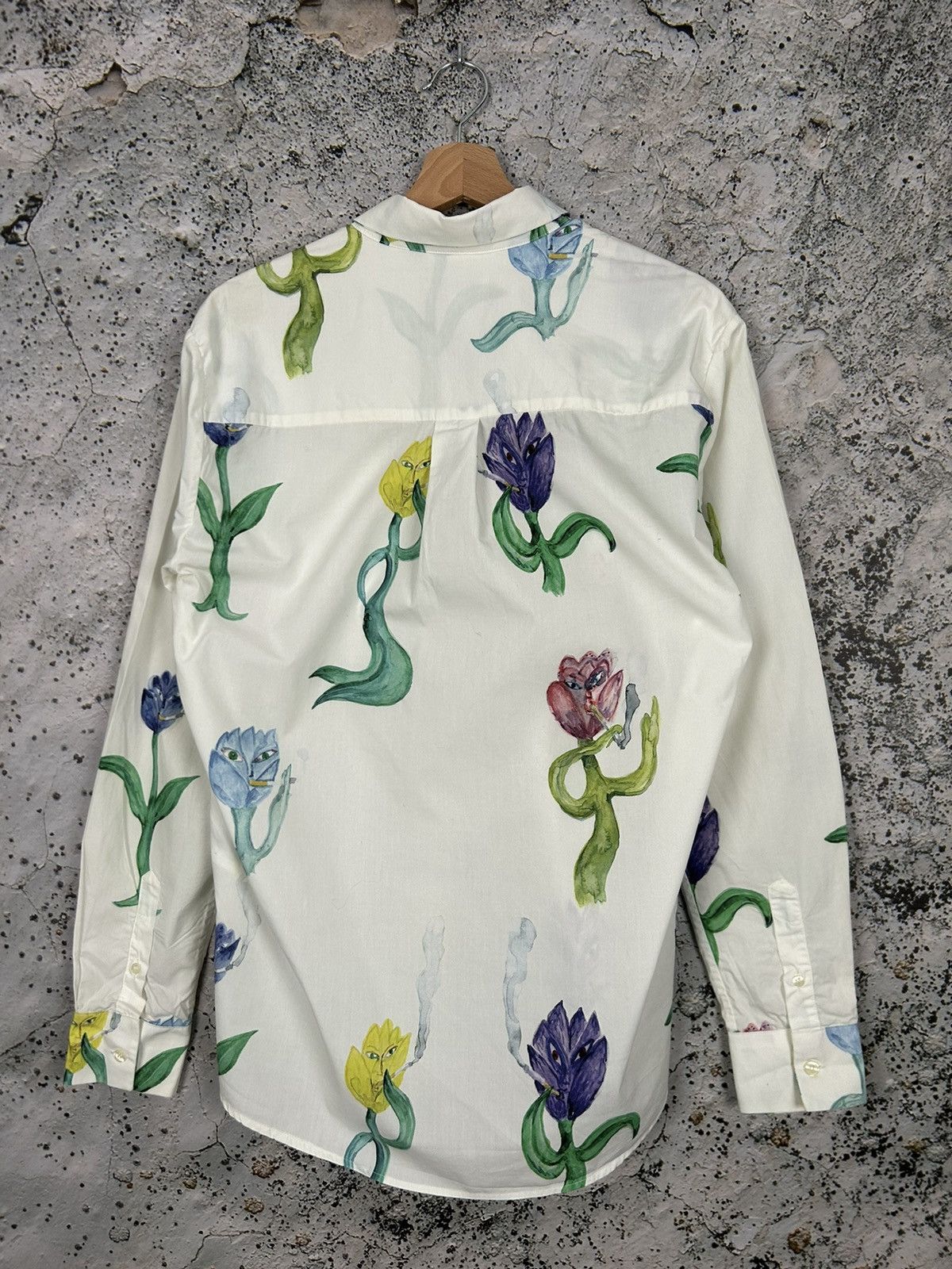 Japanese Brand Soulland Avant-garde Smoking Flowers Shirt Hype Rare Y2K Size US S / EU 44-46 / 1 - 4 Thumbnail