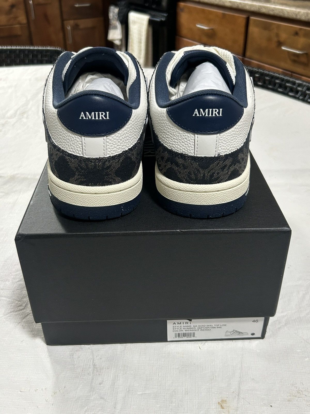 Amiri Amiri low top skel “midnight indigo” Size US 13 / EU 46 - 4 Thumbnail