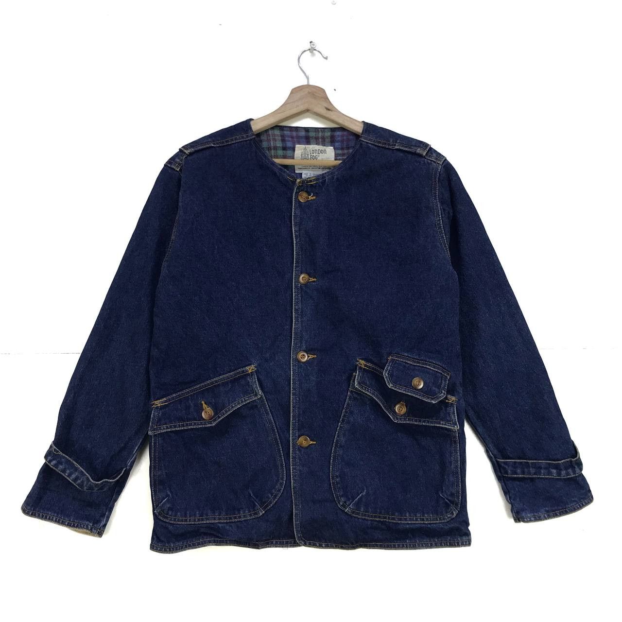 London Fog Vintage London Fog Collarless Denim Jacket Size US S / EU 44-46 / 1 - 1 Thumbnail