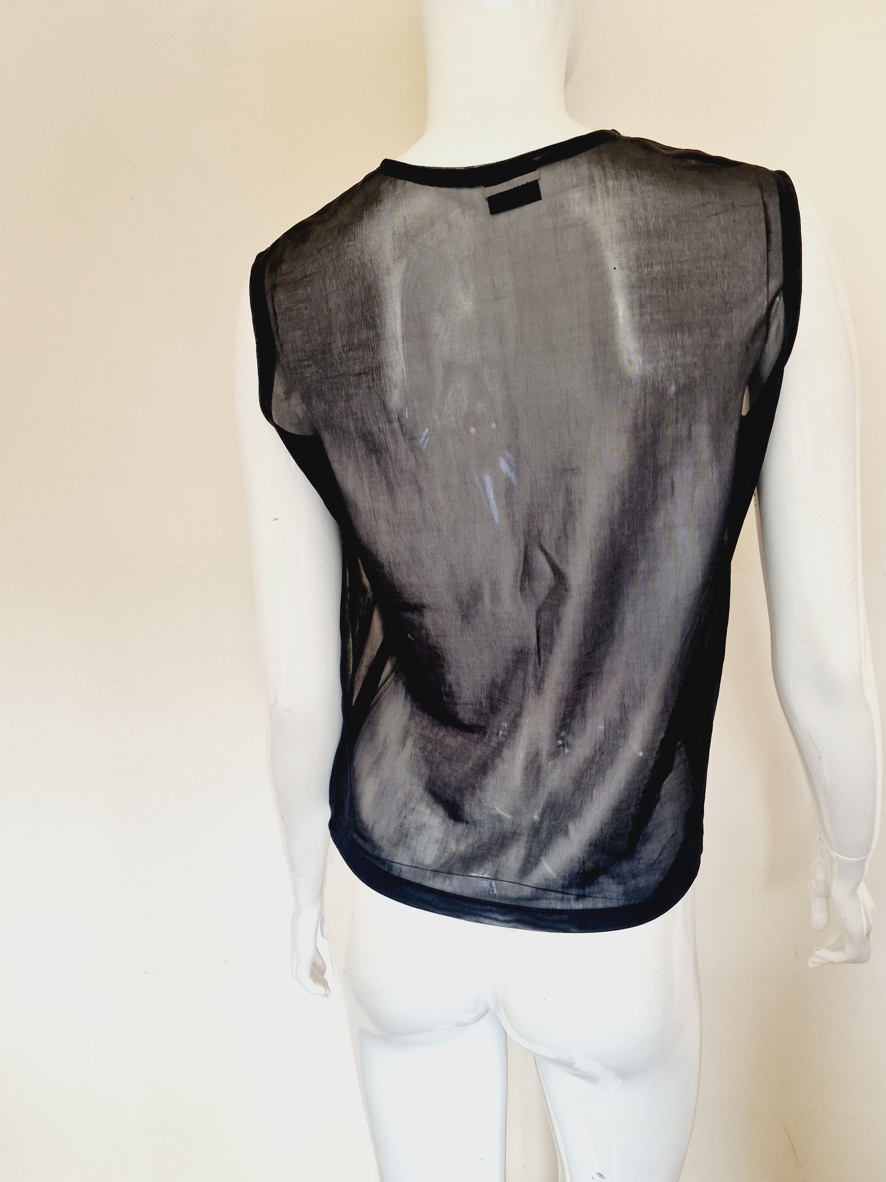 Other Plein Sud Transparent Logo Text Mesh Black Men Tank Top Size US M / EU 48-50 / 2 - 2 Thumbnail