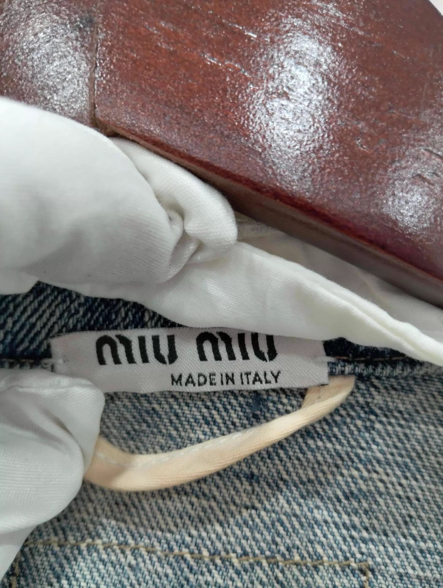 Miu Miu MIU MIU Women's Lace Petal Collar Denim Jacket 40 Size S / US 4 / IT 40 - 3 Thumbnail