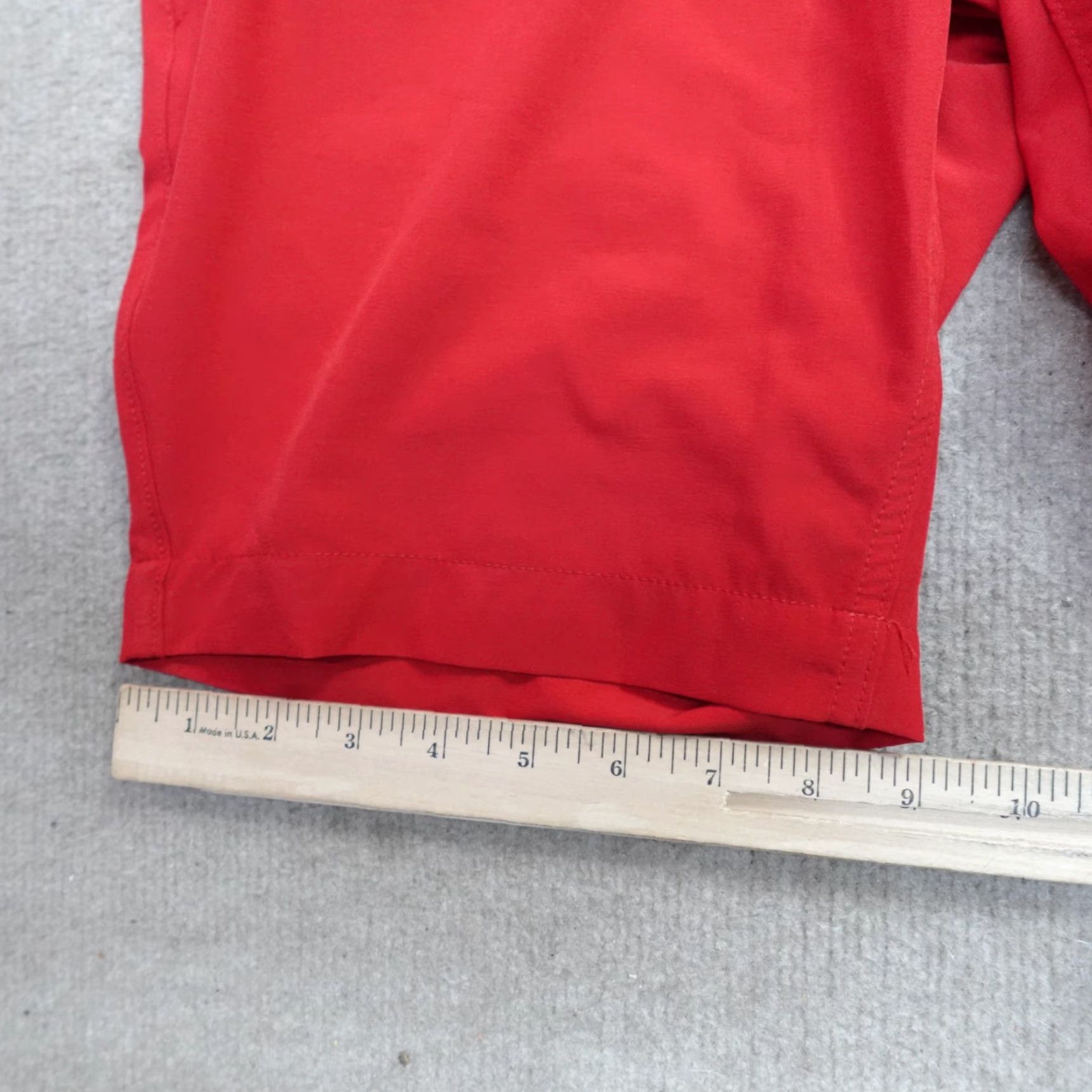 Vintage Urban Golf Style Shorts 31 Red Solid 9" Pockets Athletic Men Kansas City USA NEW Size US 31 - 7 Thumbnail
