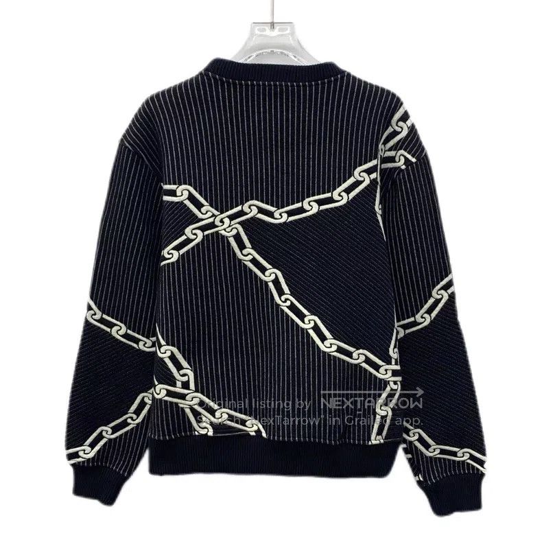 Louis Vuitton Louis Vuitton Black chain-striped cotton crewneck long-sle Size US XS / EU 42 / 0 - 2 Thumbnail
