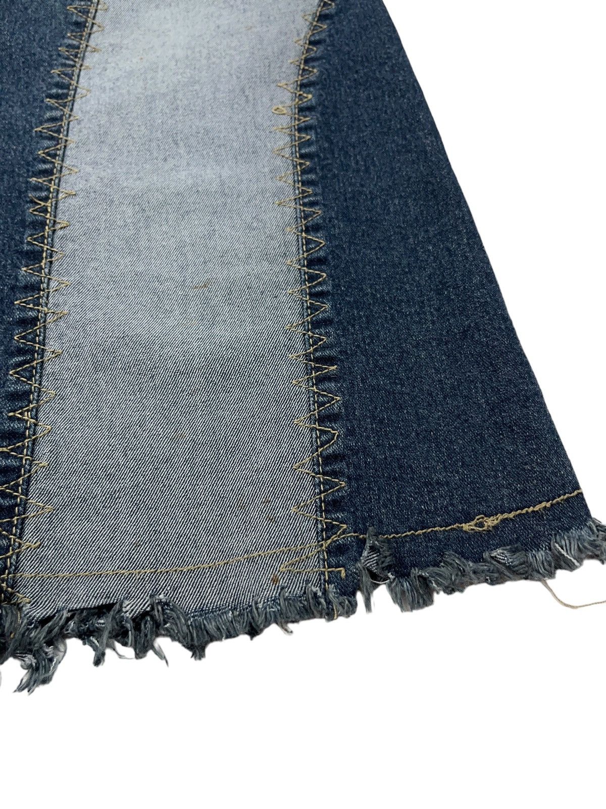 Japanese Brand × Vintage Vintage y2k Denim Midi Skirt Patchwork 90s Size 29" - 3 Thumbnail