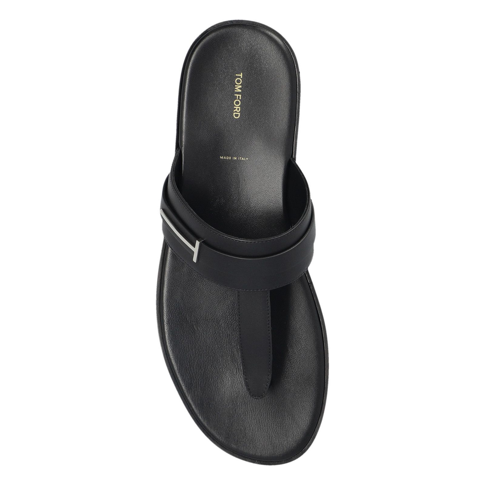 Tom Ford TOM FORD Black Leather Slides New & Authentic (Men's size:9; Size US 9 / EU 42 - 4 Thumbnail