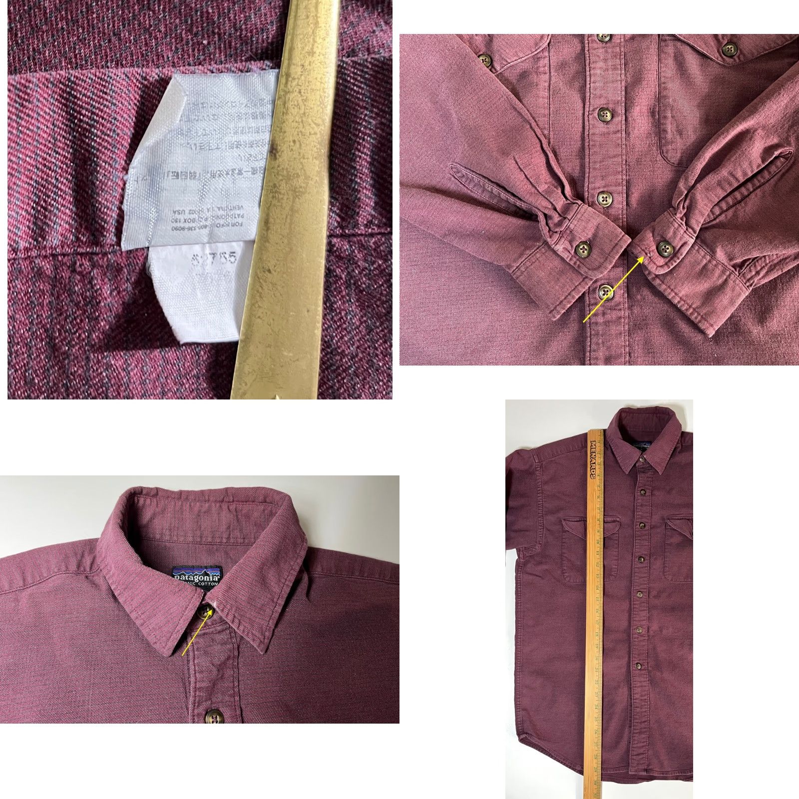 Patagonia Patagonia Men’s Vintage Button-Up Shirt Burgundy 90s Cotton Blend Flannel M Long Sleeve Collared Utility Pockets Outdoor Casual Mens Size US M / EU 48-50 / 2 - 9 Thumbnail