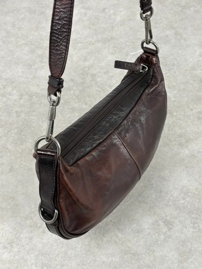 Yves Saint Laurent 2000s Yves Saint Laurent Mombasa Organic Horn Brown Leather Crossbody Bag Size ONE SIZE - 9 Thumbnail