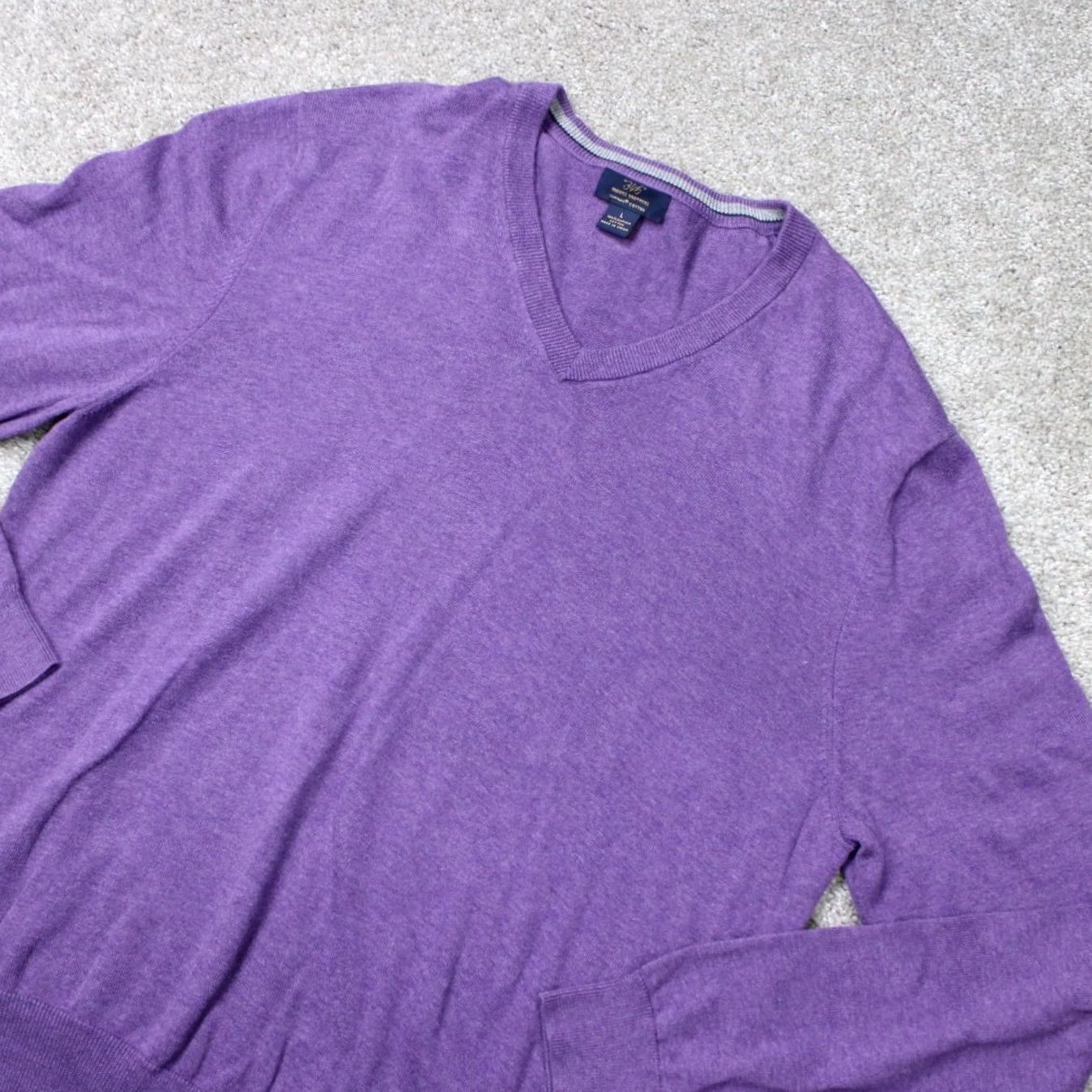 Brooks Brothers Brooks Brothers Sweater Mens Large Purple V-Neck Supima Cotton Pullover Knit Tight-Knit Classic Winter Fall Spring Summer Shirt Mens Size US L / EU 52-54 / 3 - 3 Thumbnail