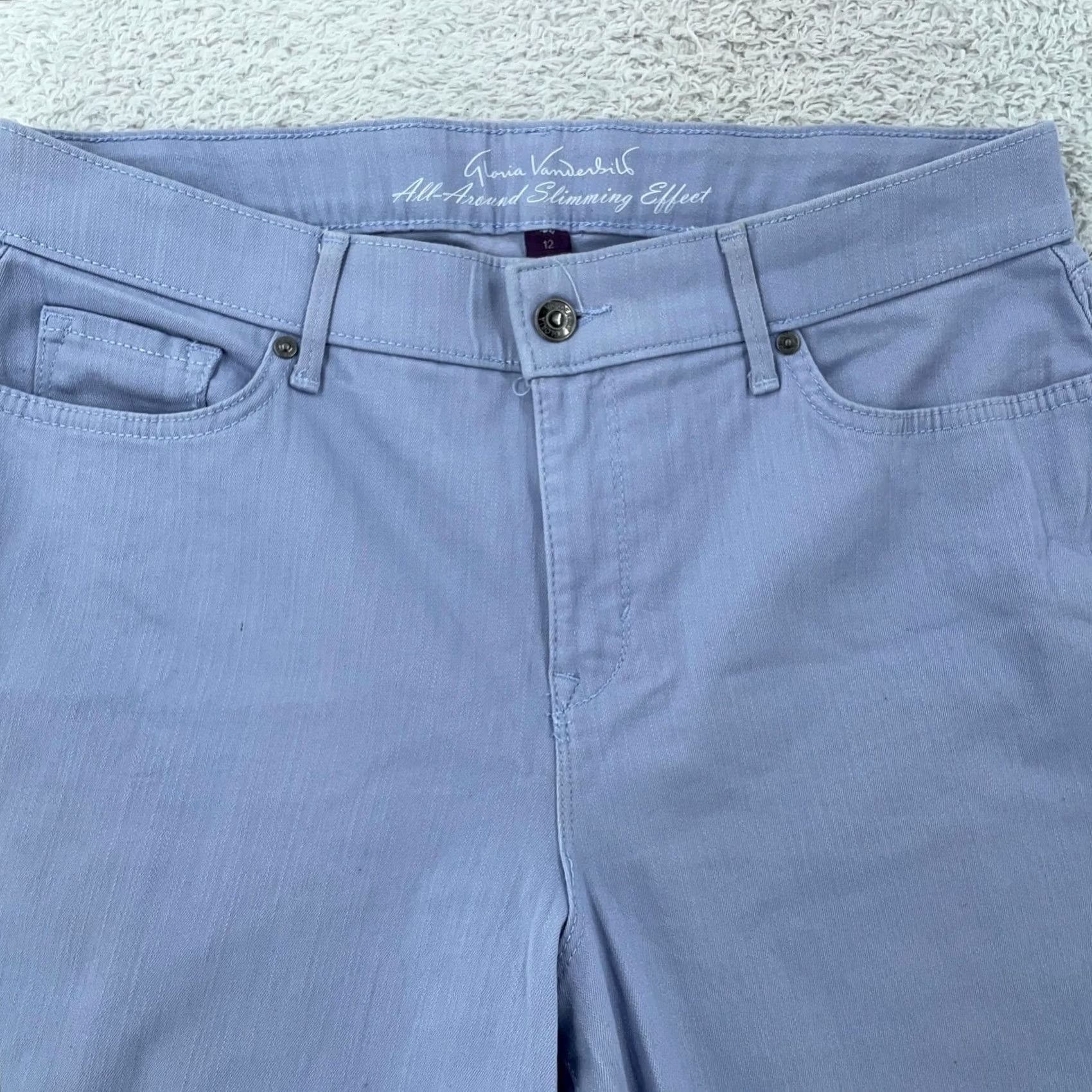 Gloria Vanderbilt Gloria Vanderbilt Womens Skimmer Shorts 12 Missy Purple Dolphin Hem Slimming Stretch Size 34" / US 12 / IT 48 - 2 Thumbnail