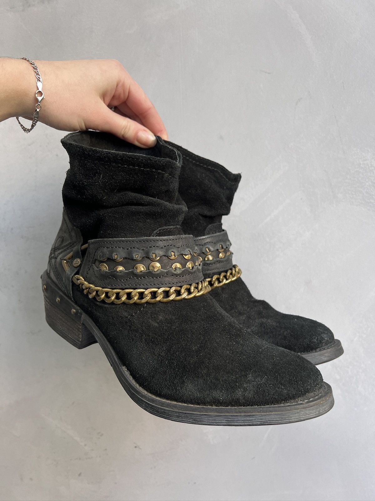 Suede leather western boots hype y2k guidi style opium vibe