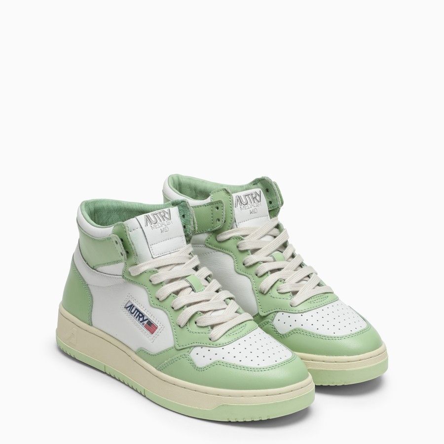 AUTRY o1d2blof0824 High-Top Sneakers in White & Light Green Size US 10 / IT 40 - 2 Thumbnail