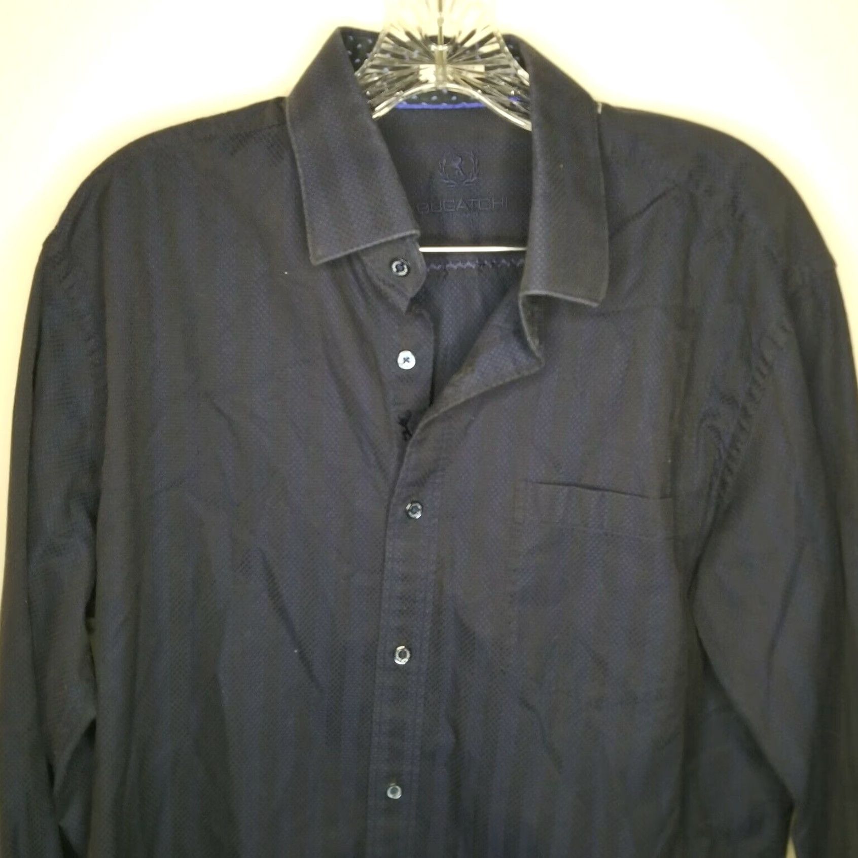 BUGATCHI Bugatchi Uomo Mens Long Sleeve Button Up Blue Adult Large Size US L / EU 52-54 / 3 - 2 Thumbnail