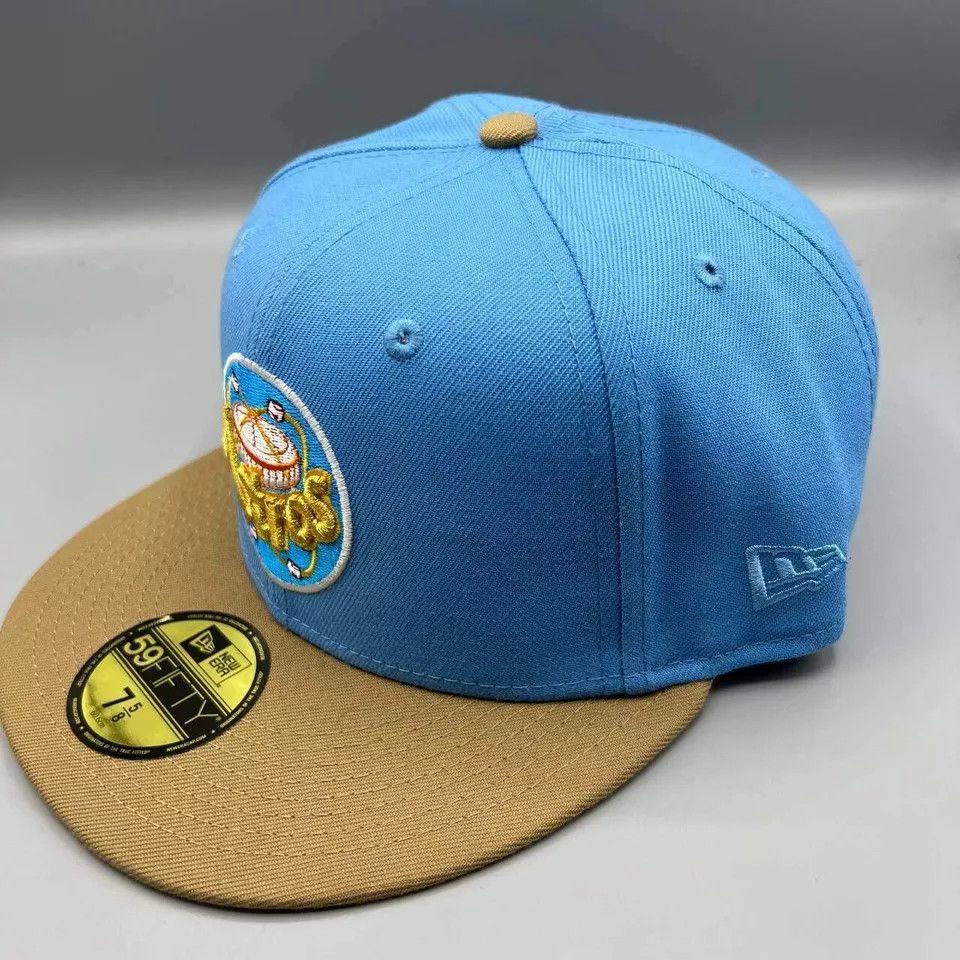 New Era Houston Astros Hat Men 7 5/8 59Fifty New Era MLB Fitted Cap Size ONE SIZE - 4 Thumbnail