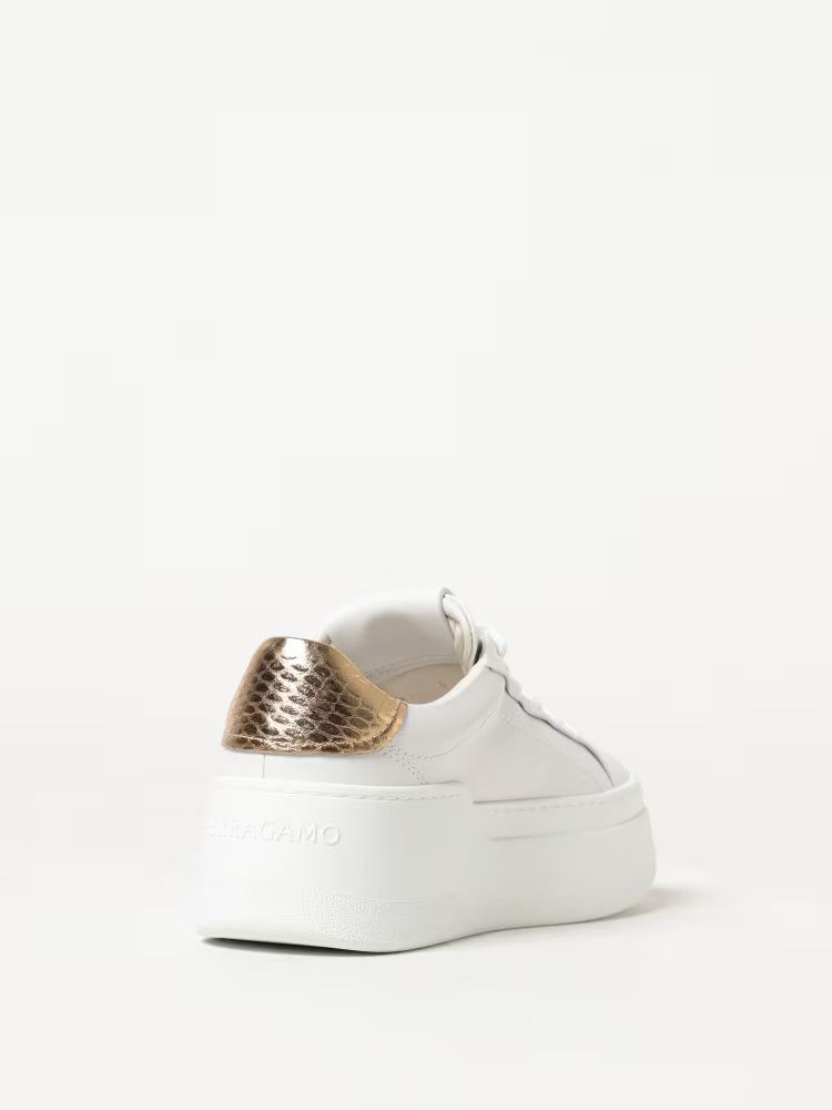 Salvatore Ferragamo o1y0426 Low-Top Sneakers in White/Gold Size US 9 / IT 39 - 3 Thumbnail