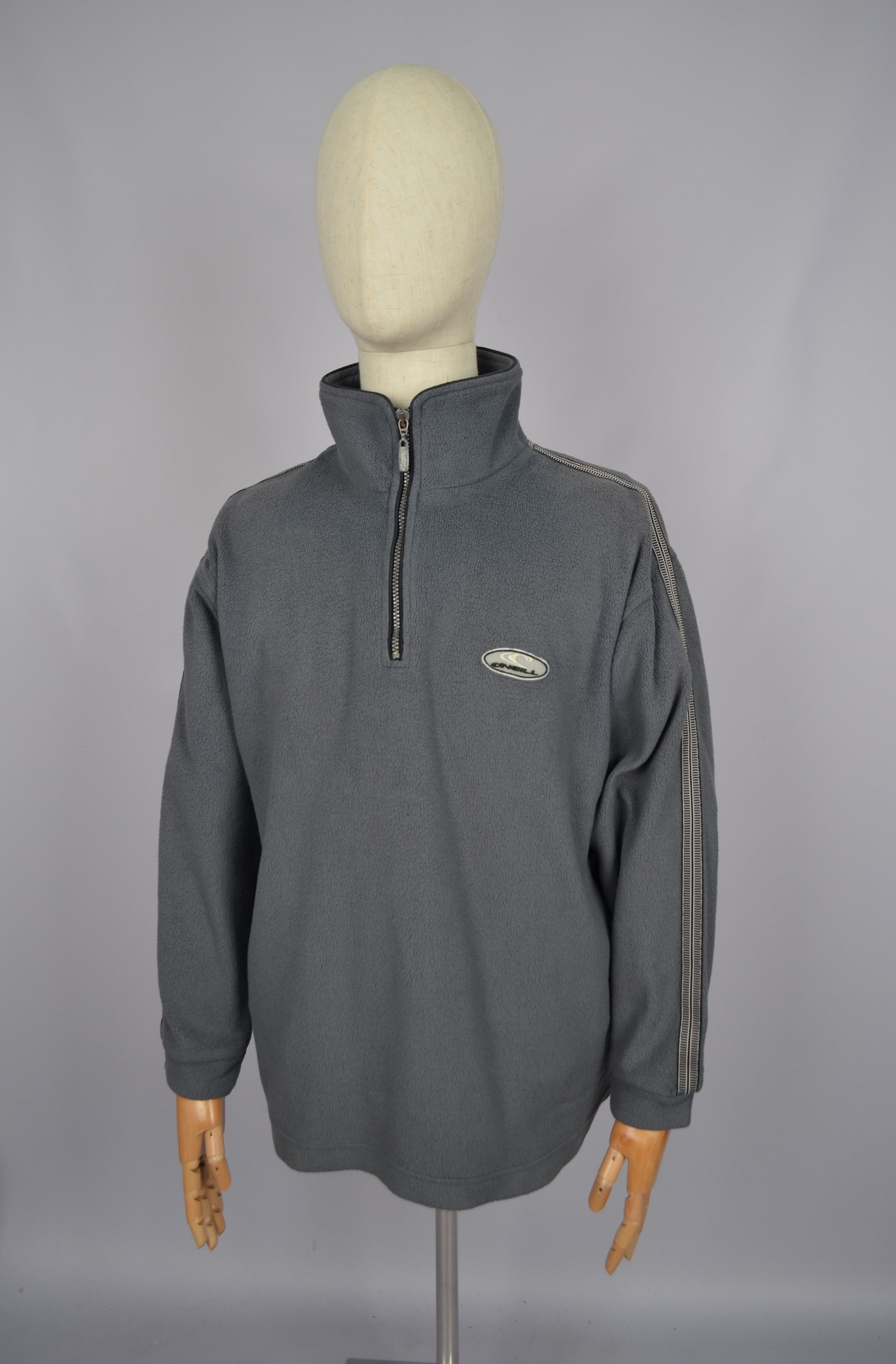 O'Neill × Vintage Vintage Oneill Santa Cruz 1/4 Zip Grey Surt Fleece Logo 90s Size US L / EU 52-54 / 3 - 2 Thumbnail