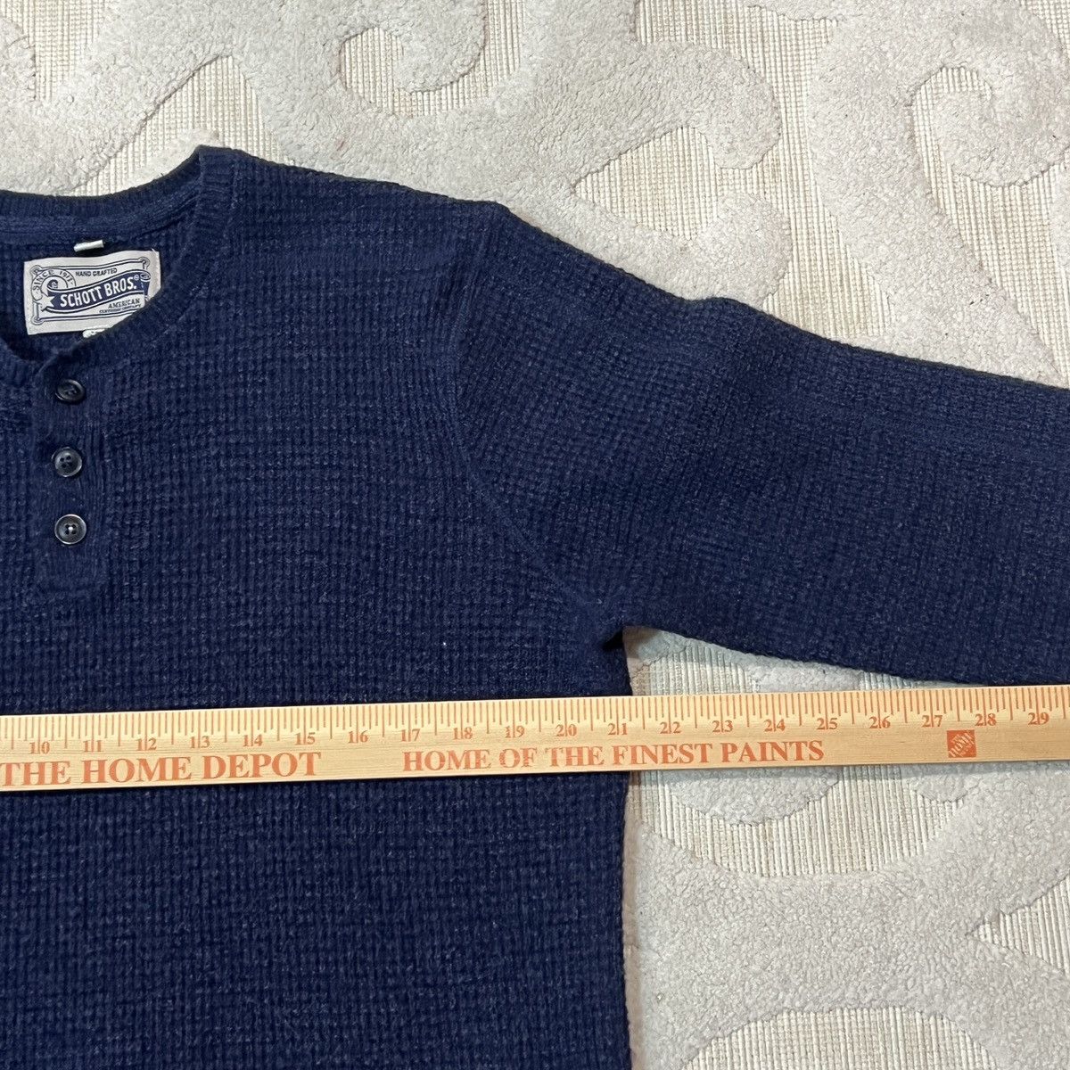 Schott Schott NYC - Waffle Henley Sweater Size US M / EU 48-50 / 2 - 6 Thumbnail