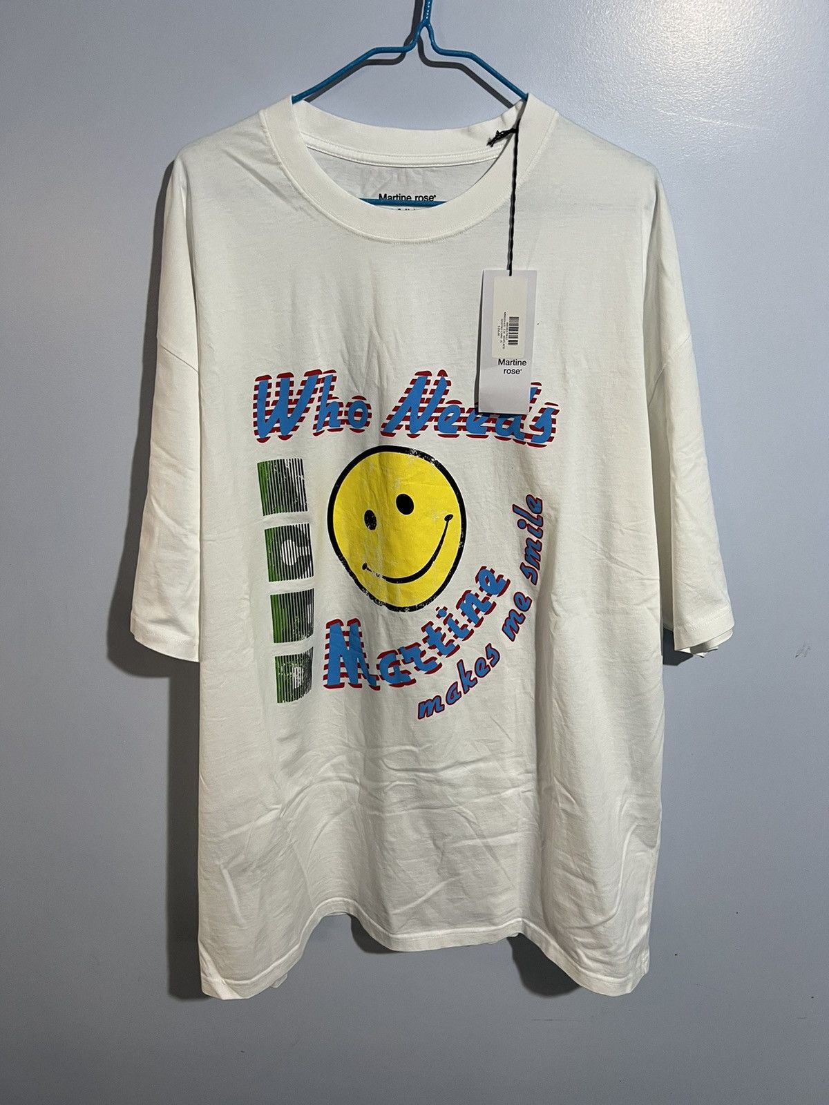 image of Martine Rose White Oversized T-Shirt Xl, Men's