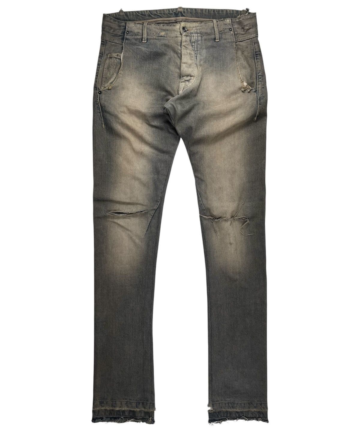 Pre-owned Rick Owens Fw06  Dustulator Dark Shadow Dust Wash Denim Jeans In Brown