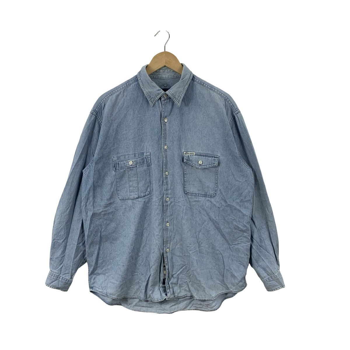 Mr. Junko Vintage Mr.JUNKO Light Wash Denim Work Shirt Button Up Size US L / EU 52-54 / 3 - 1 Thumbnail