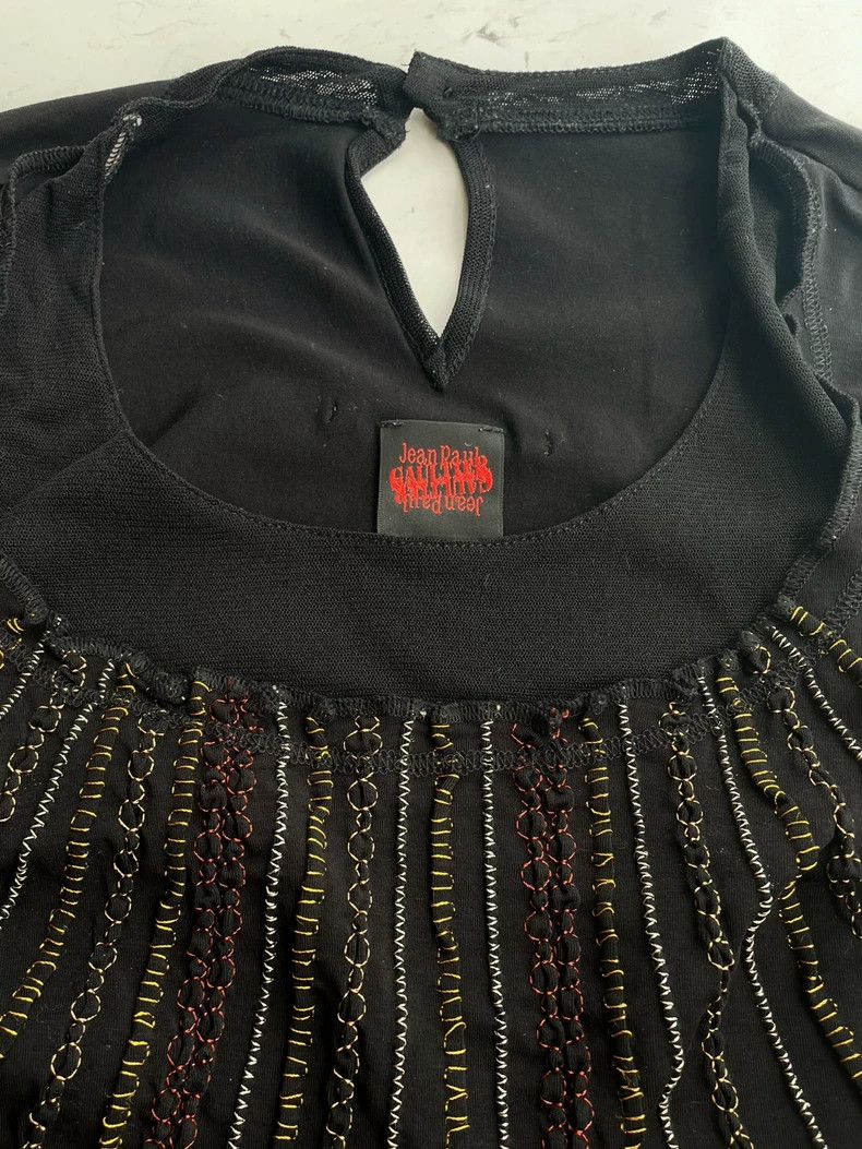 Jean Paul Gaultier Jean Paul Gaultier Embroidered Long Sleeve T-Shirt 2504-Nex Size S / US 4 / IT 40 - 3 Thumbnail