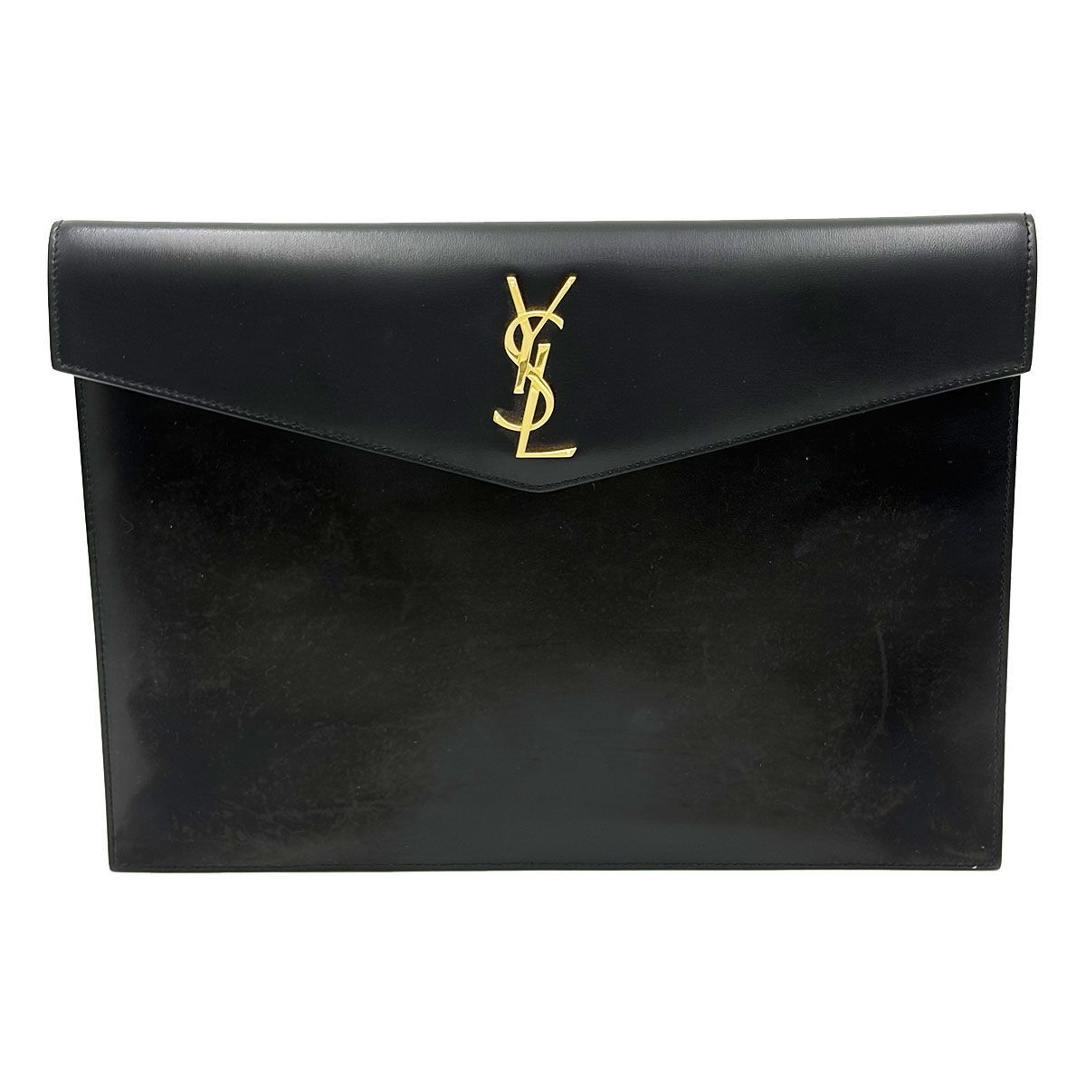 Yves Saint Laurent Black Monogram Envelope Uptown Clutch Size ONE SIZE - 1 Thumbnail