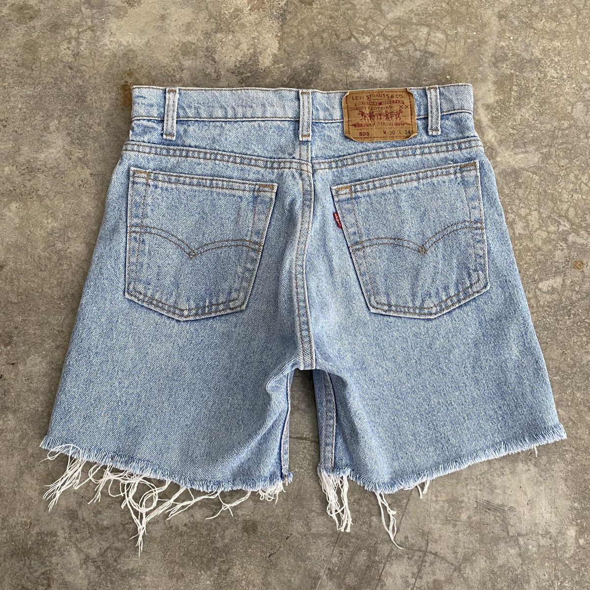 Levi's Vintage 1991 Levis 505 Light Blue Denim Shorts Jorts Cut Off Size US 29 - 11 Thumbnail