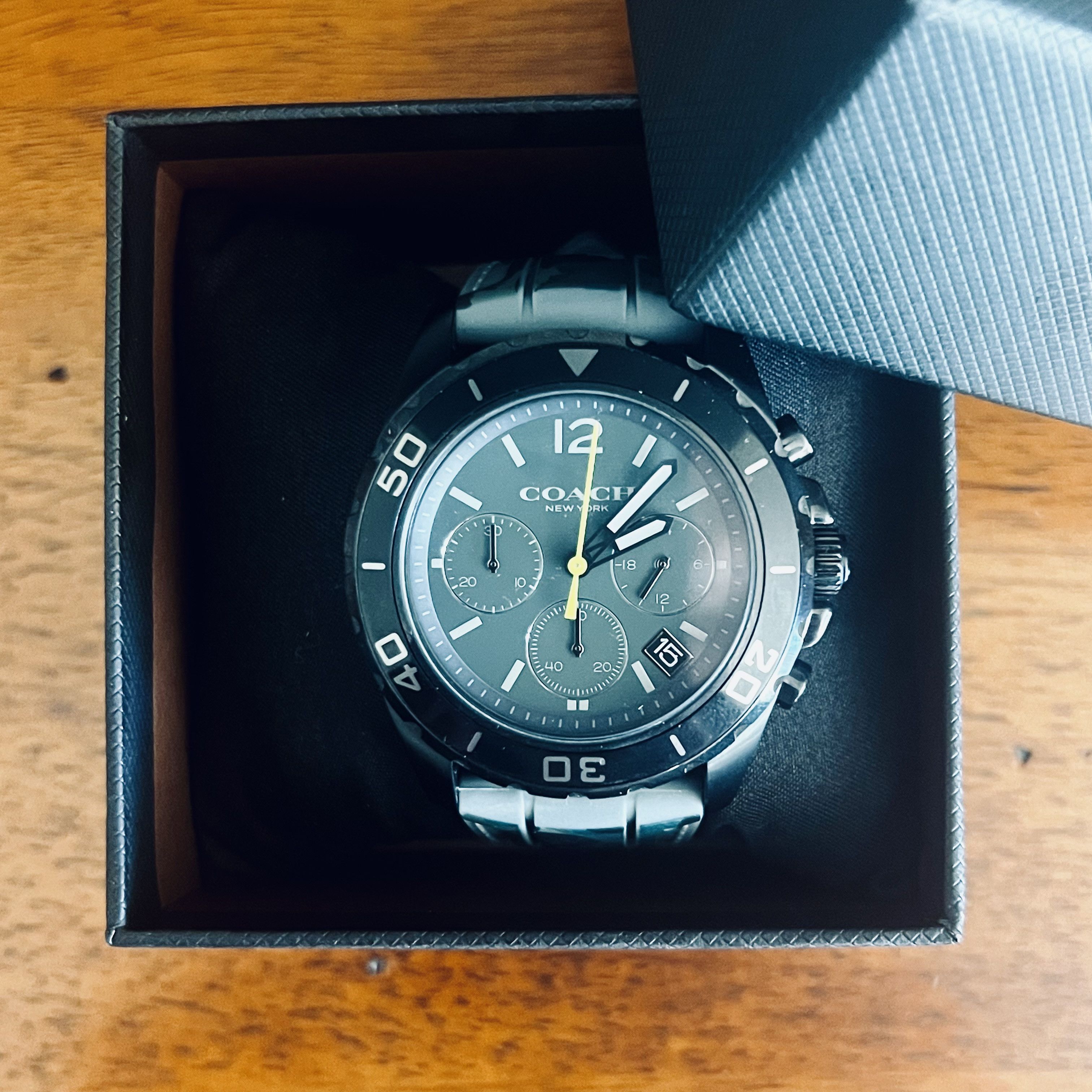 Coach COACH 🏷️ Kent Watch 44MM Black Case with Camo Rubber Strap Size ONE SIZE - 1 Thumbnail