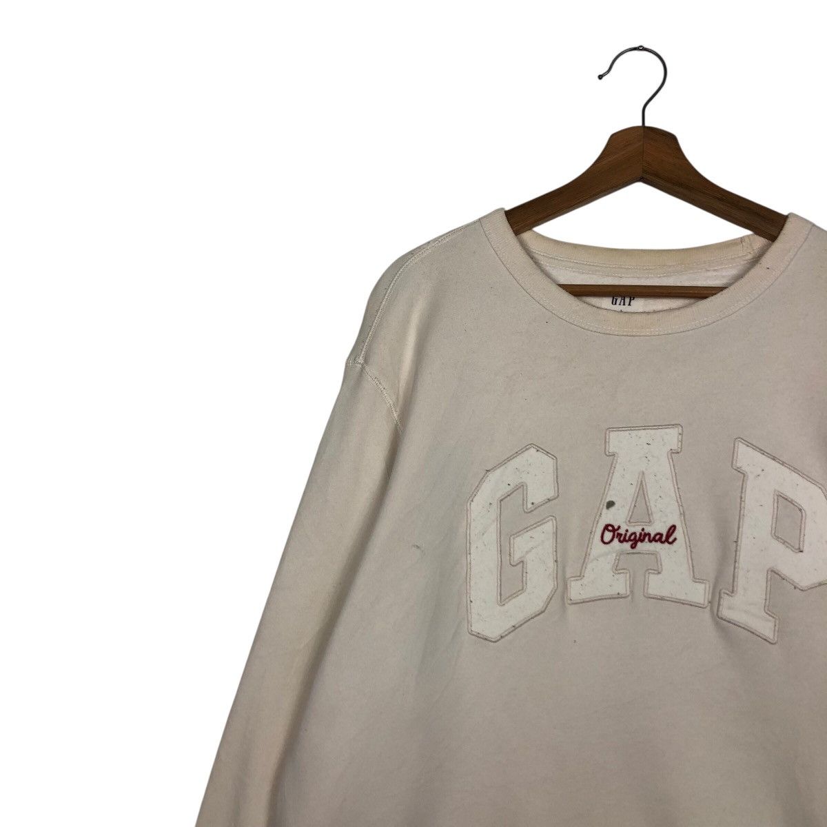 Japanese Brand GAP Original Spellout Crewneck Sweatshirt Cream Beige Size US L / EU 52-54 / 3 - 8 Thumbnail