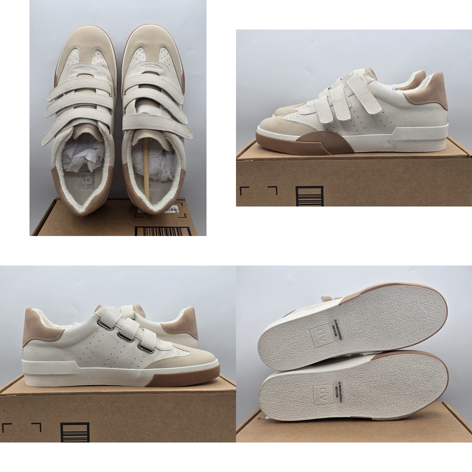 Dolce Vita Dolce Vita Hook Sneaker - White/Beige - Women’s Size 11 - Casual Flat Suede Hook & Loop Adjustable Strap Shoes Size US 11 / IT 41 - 8 Thumbnail