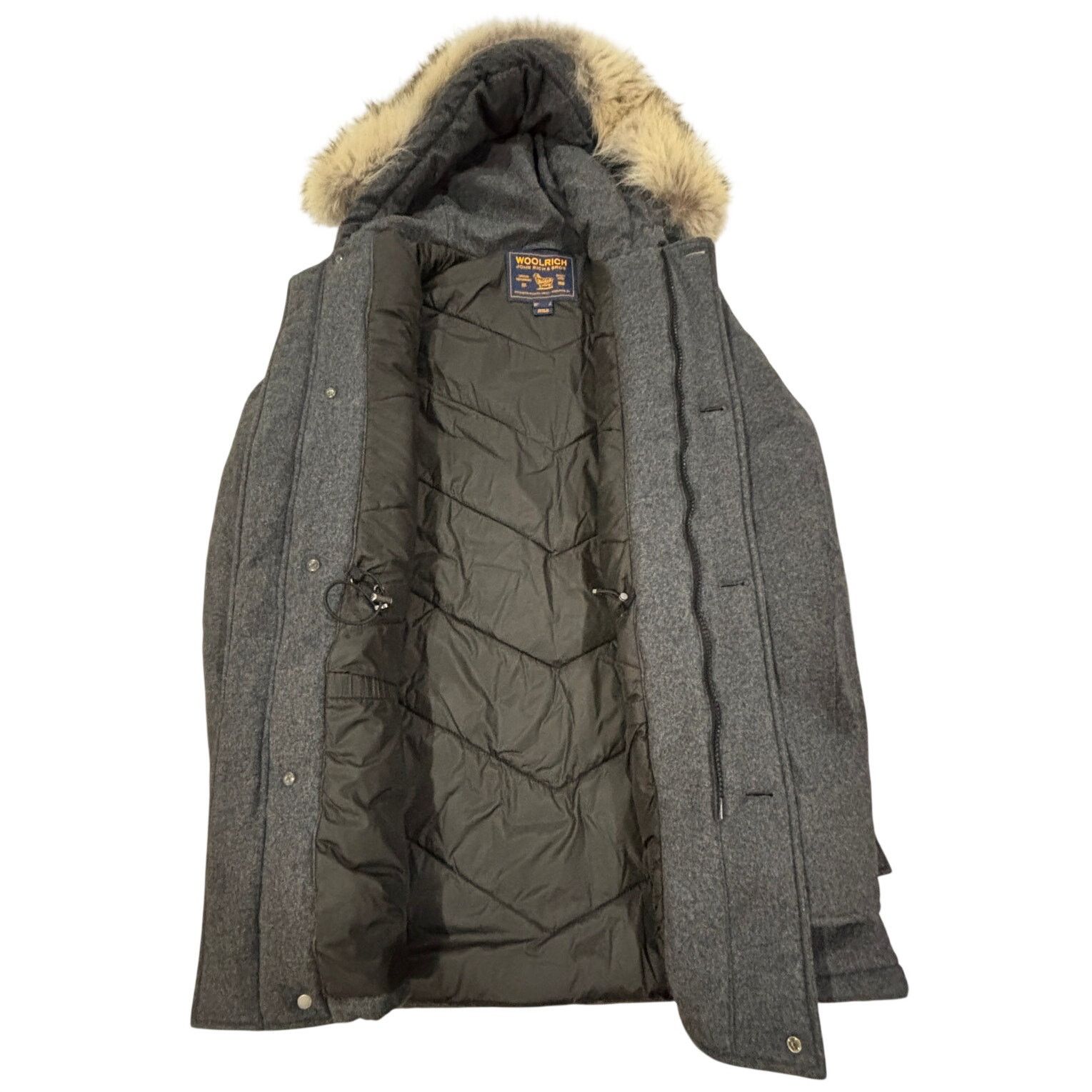 Woolrich Woolen Mills *R41 WOOLRICH Luxe Arctic Parka Wool Coyote Fur Gray Large Size US L / EU 52-54 / 3 - 2 Thumbnail