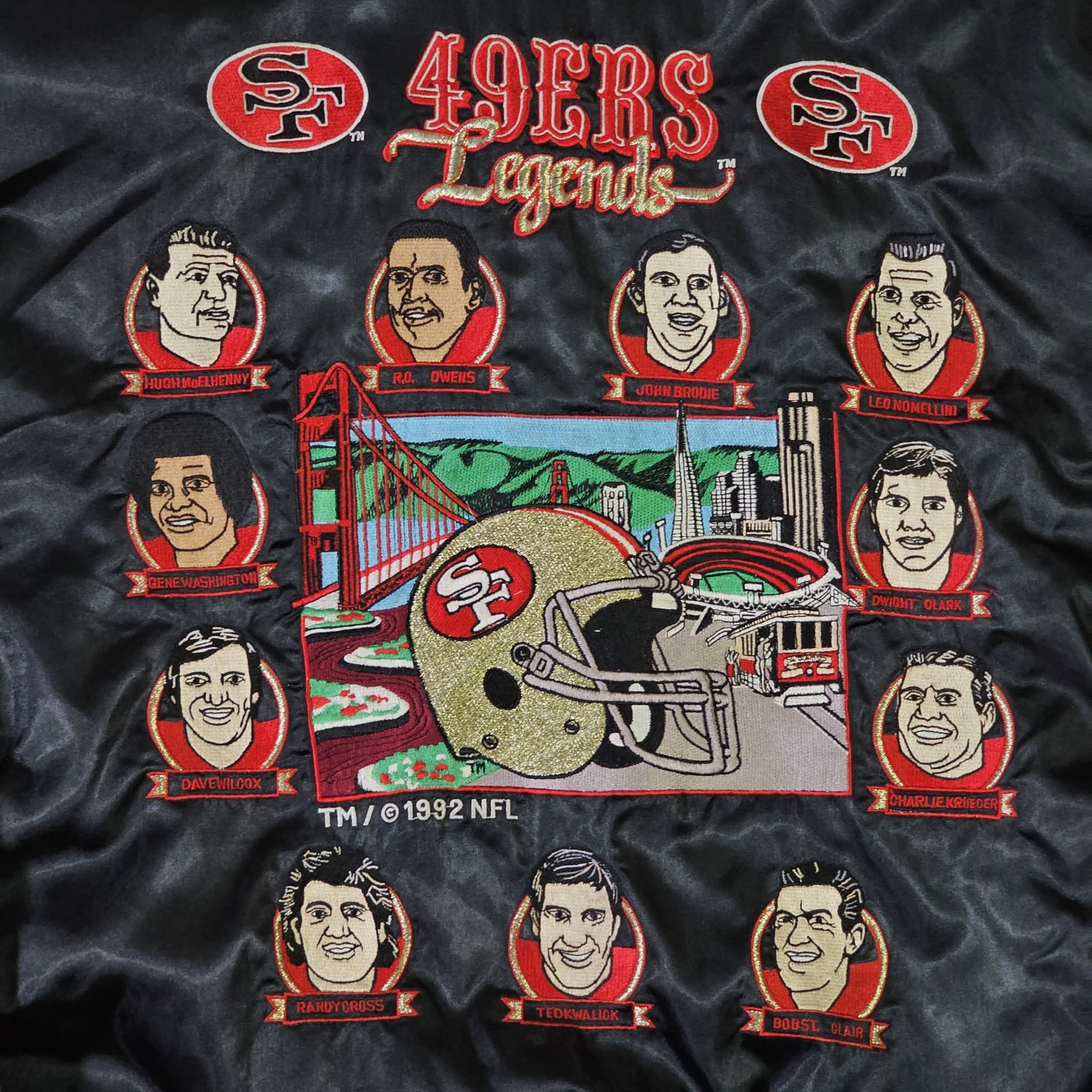 NFL San Francisco 49ers Vintage 90s Legends Satin Bomber Jacket Size US XXL / EU 58 / 5 - 9 Thumbnail