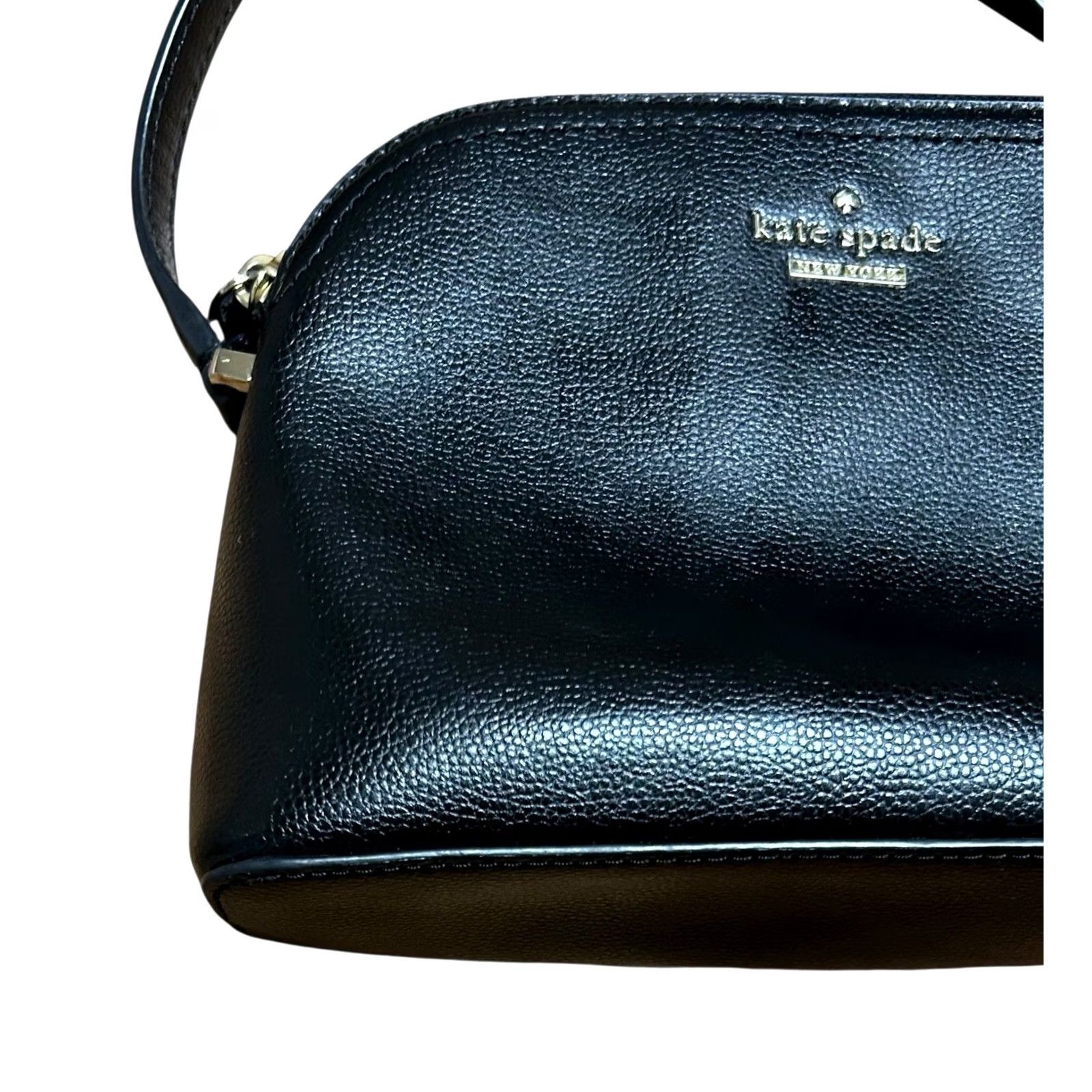 Vintage kate spade new york Crossbody Bag Peggy Patterson Drive Black Leather Purse Small Women 9in 3in Zip Pebbled Leather Strap Crossbody Size ONE SIZE - 3 Thumbnail