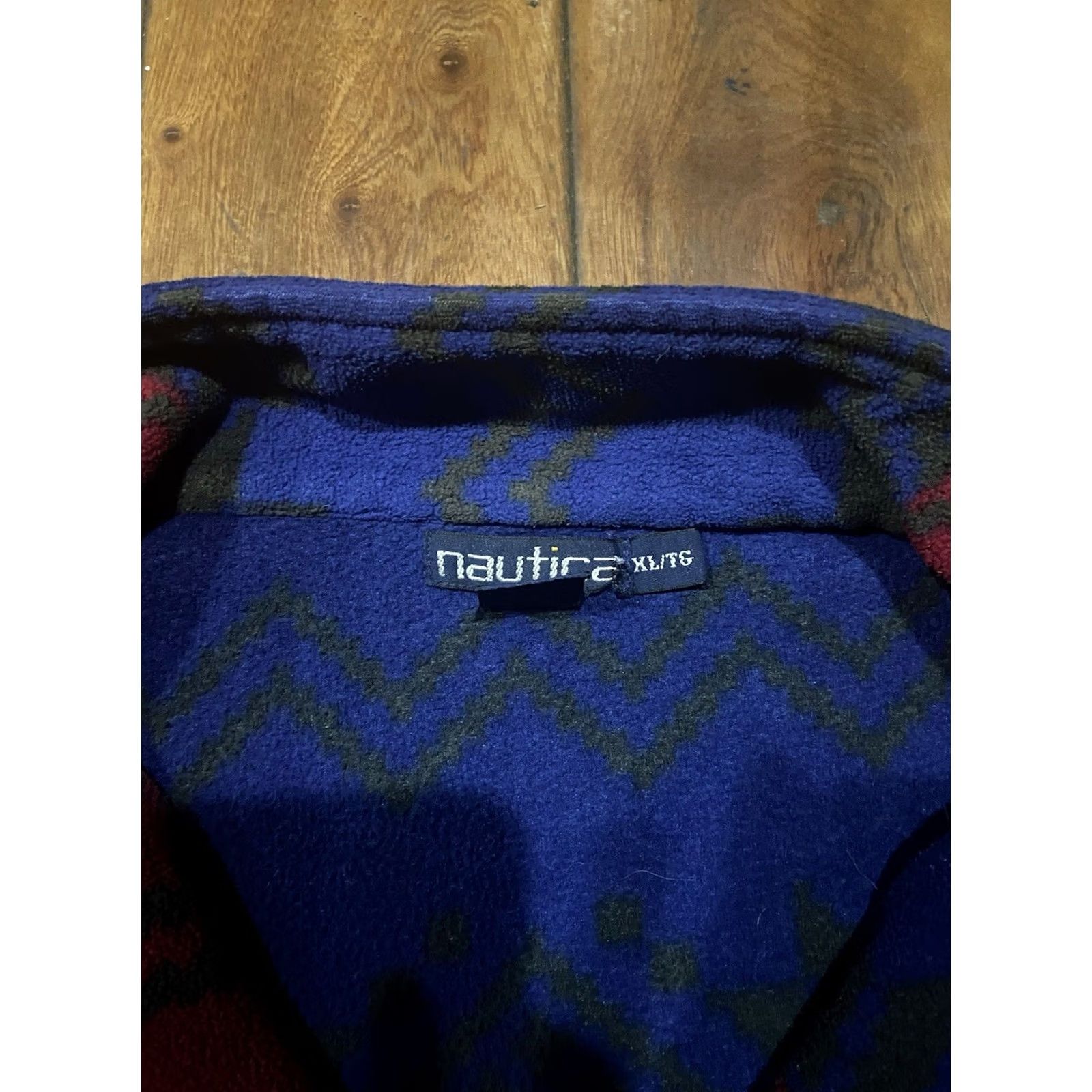 Nautica VINTAGE Nautica Sweater Mens XL Blue 1/4 Zip Nautech Fleece Snowflake 90s Size US XL / EU 56 / 4 - 3 Thumbnail