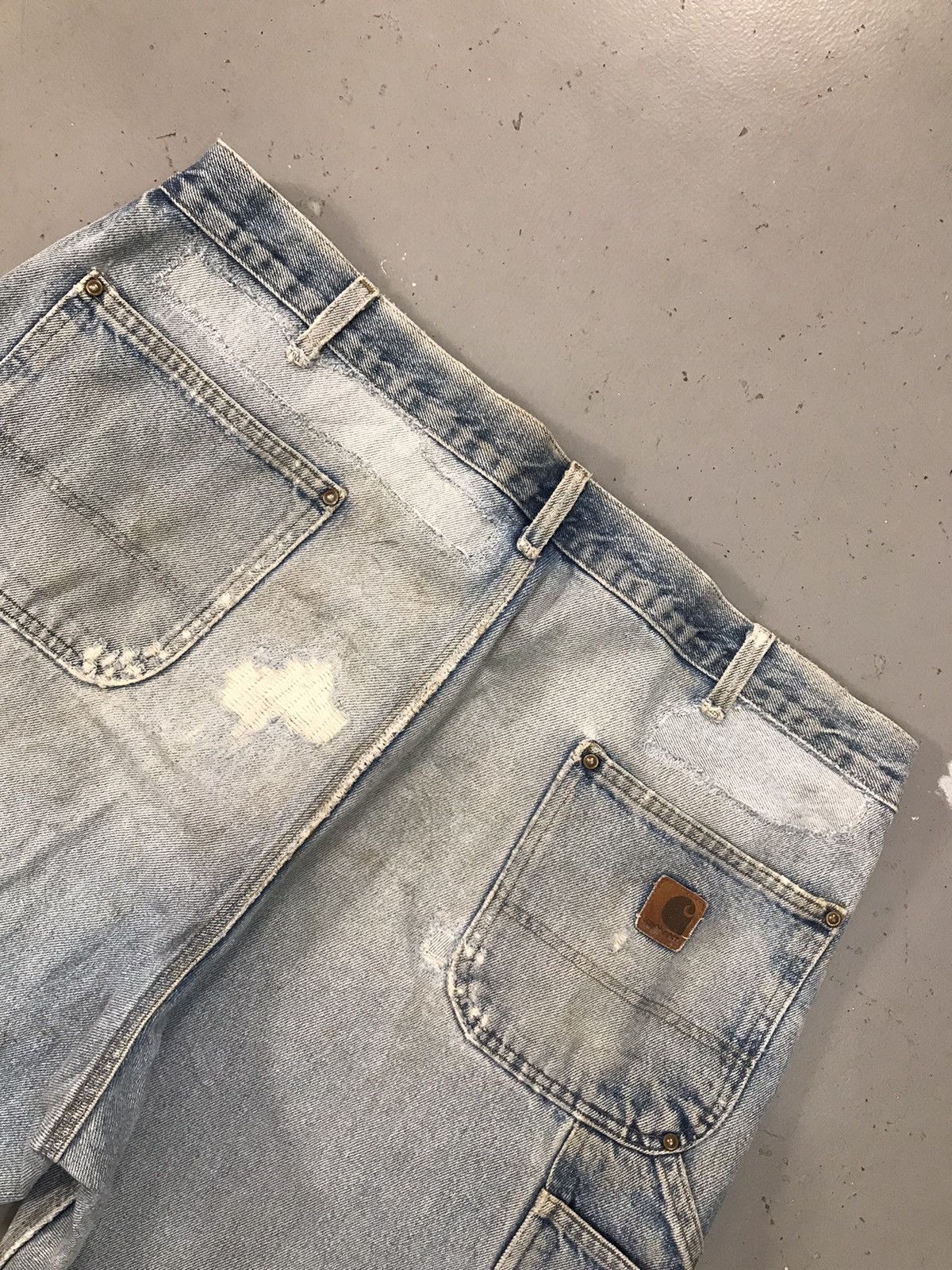 Carhartt × Vintage Vintage Carhartt B73 DST distressed double knee denim Size US 42 / EU 58 - 16 Thumbnail
