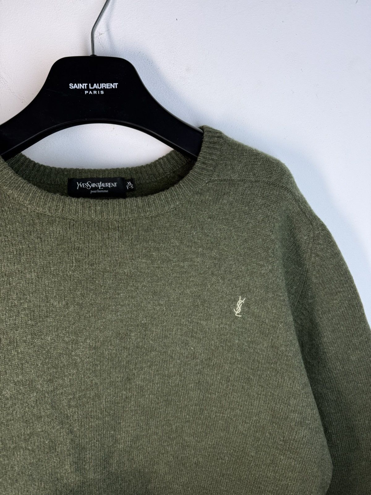 Yves Saint Laurent 90s Wool YSL Sweater Green Soft knitted YSL Sweatshirt Size US XL / EU 56 / 4 - 16 Thumbnail
