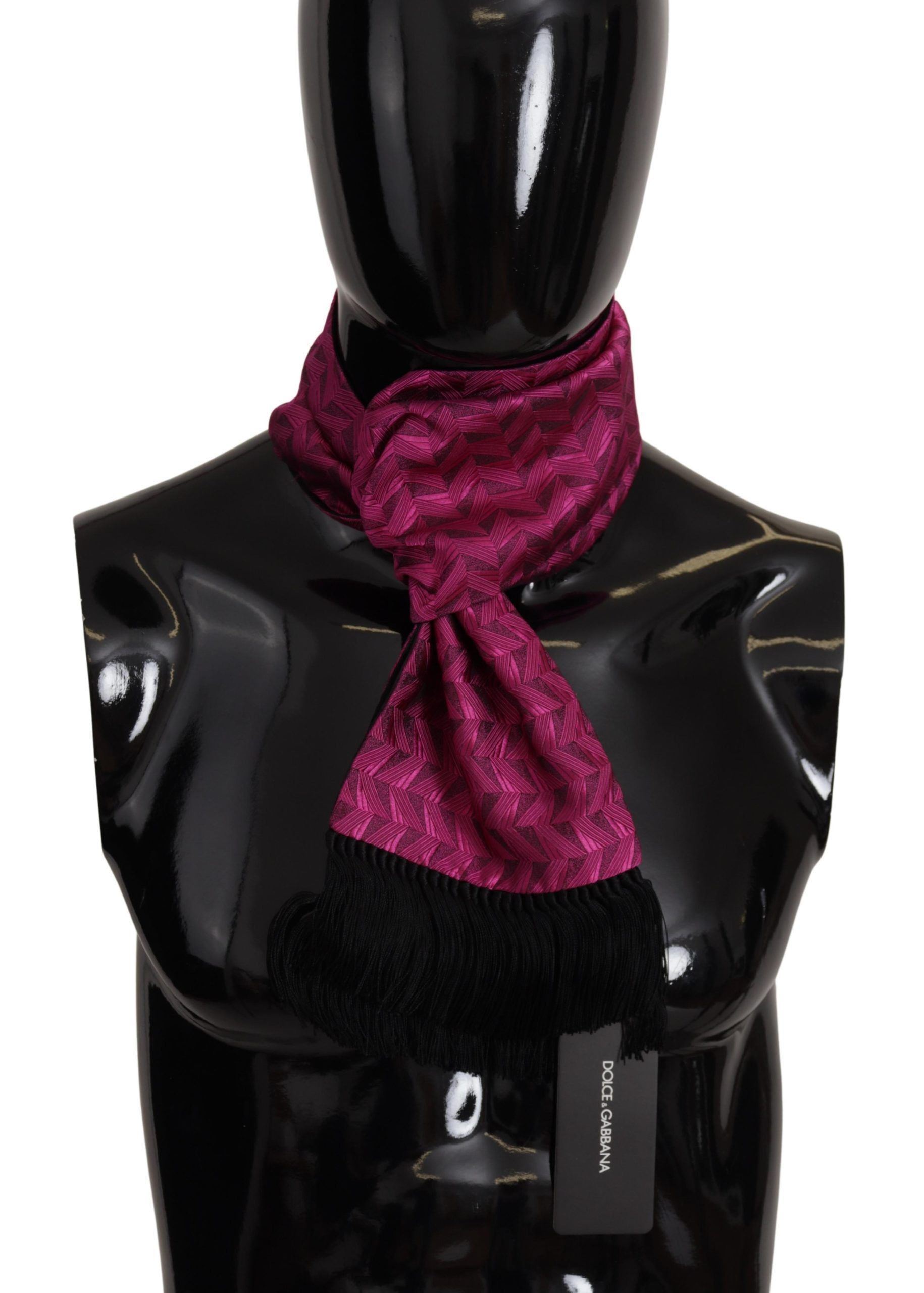 Dolce & Gabbana Elegant Magenta Silk Men's Scarf Men's Wrap Size ONE SIZE - 1 Thumbnail