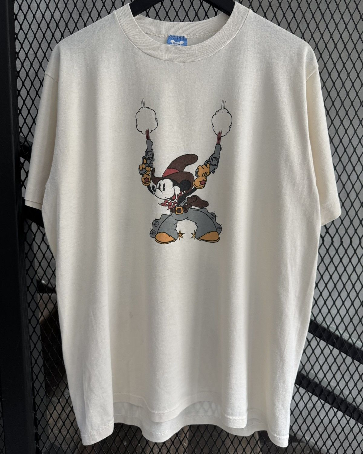 Disney × Mickey Mouse × Vintage 1980s Rare Two Gun Mickey Cowboy Disney Tee Size US XL / EU 56 / 4 - 1 Thumbnail
