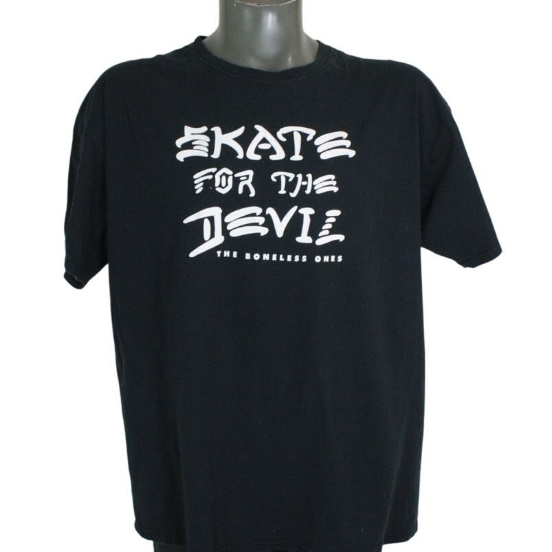 Band Tees × Fruit Of The Loom × Vintage Boneless Ones Skate for the Devil T Shirt Mens XL Punk Skate Size US XL / EU 56 / 4 - 1 Thumbnail