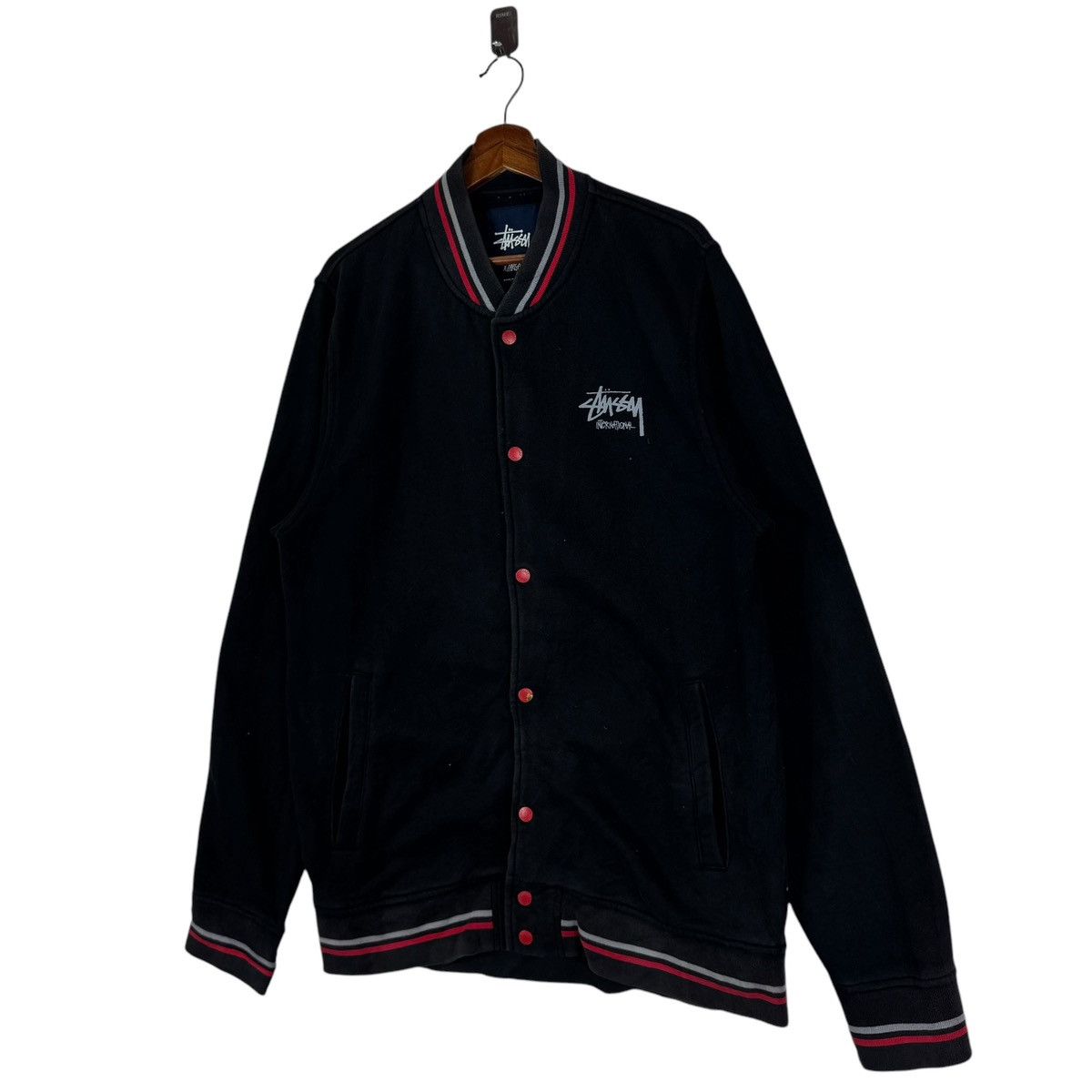 Stussy × Vintage VINTAGE STUSSY INTERNATIONAL VARSITY COTTON SWEATER Size US M / EU 48-50 / 2 - 2 Thumbnail