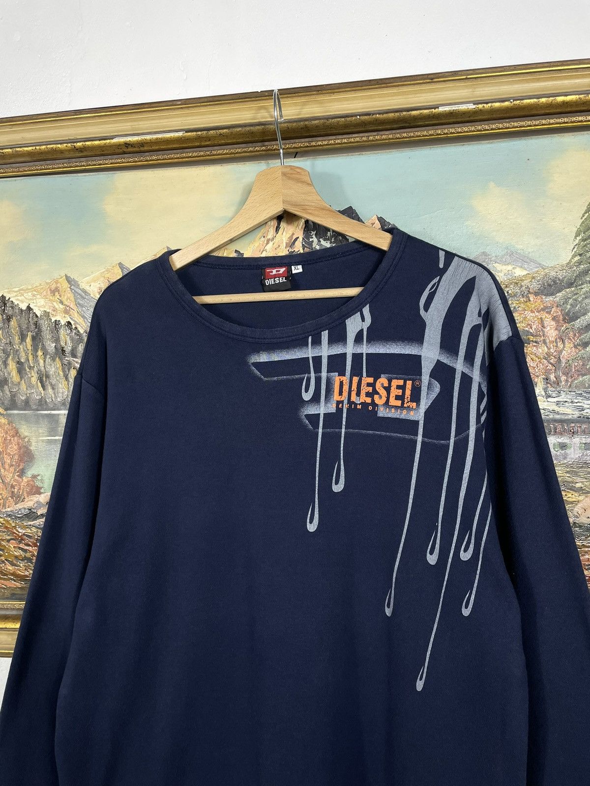 Diesel × Vintage Diesel Vintage Y2k Longsleeve Avant Garde Cyber Sweatshirt Size US XL / EU 56 / 4 - 6 Thumbnail